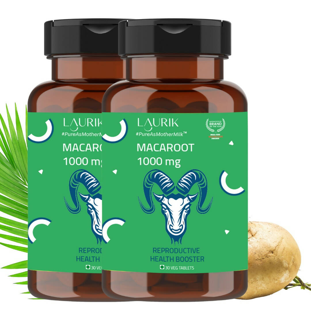 Laurik Maca Root Supplement 1000Mg Tablets | Supports Stamina, Strength & Energy