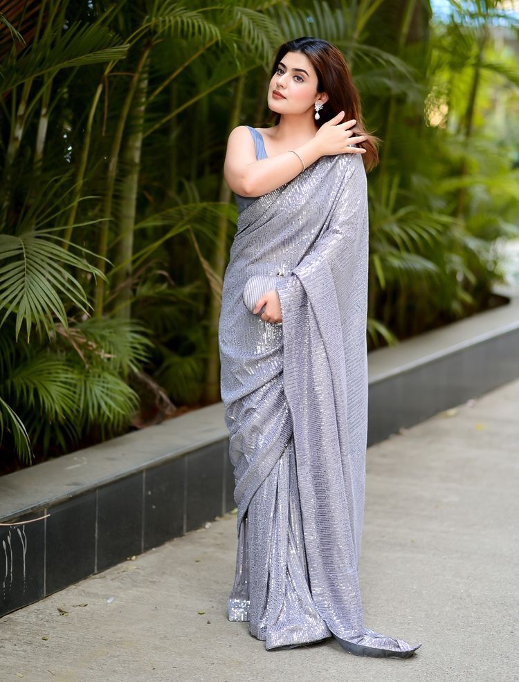Aastha Grey Heavy Soft Georgette Satin Banglori