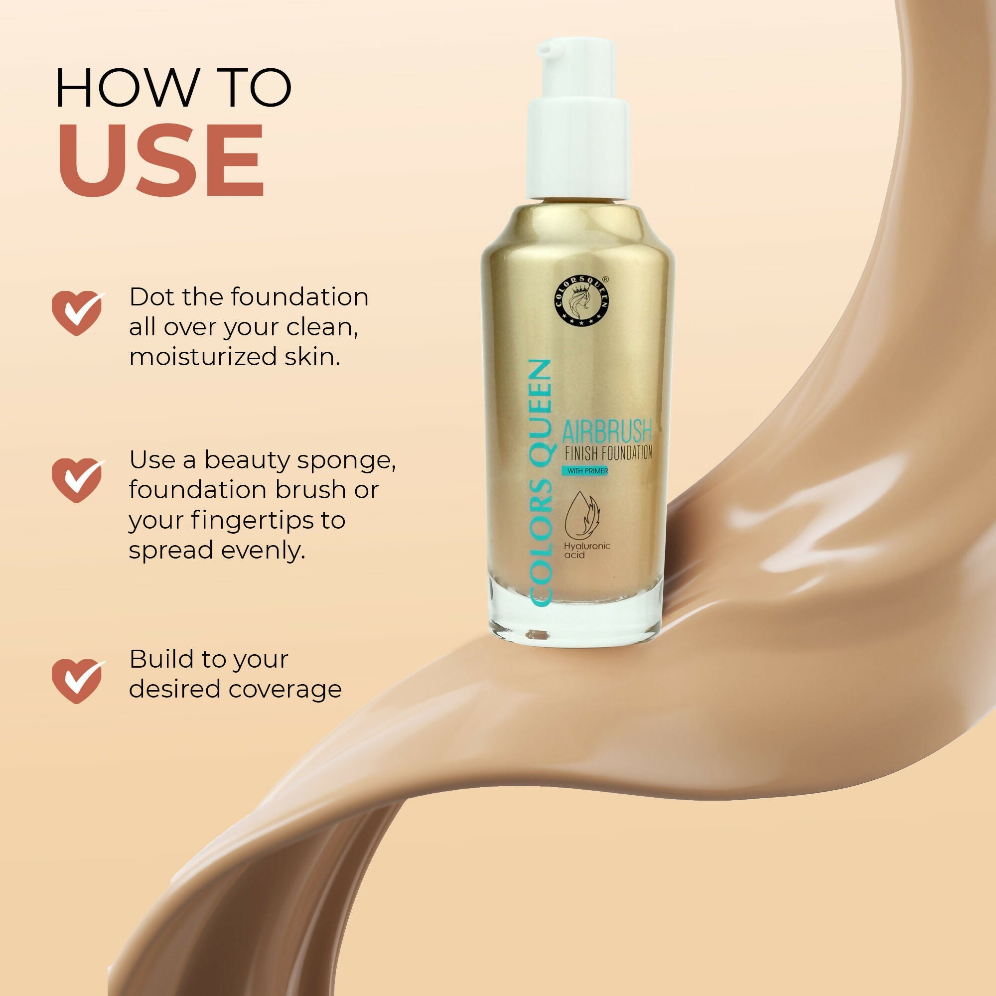 Colors Queen Airbrush Foundation With Primer - Natural Beige