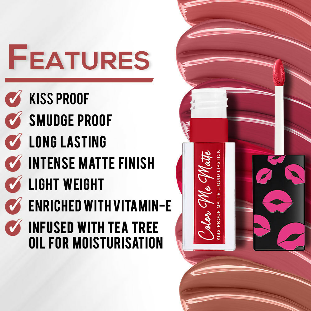 Jaquline USA Color Me Matte Liquid Lipstick - Crimson Red