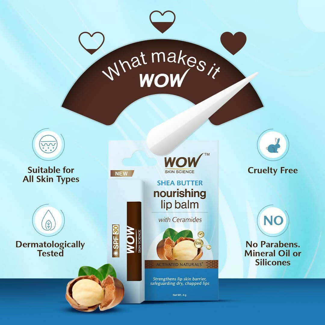 WOW Skin Science Shea Butter Nourishing Lip Balm SPF 30 with Ceramides
