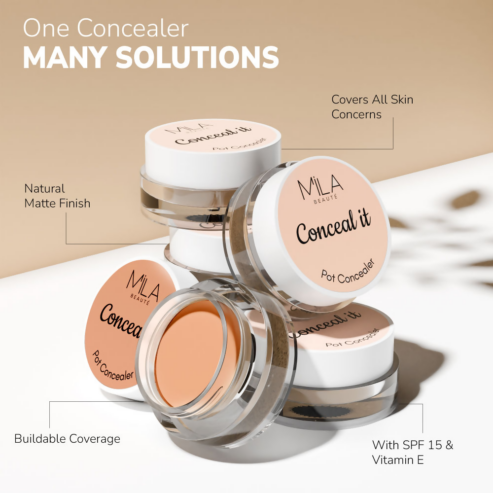 Mila Beaute Conceal It Pot Concealer Creamy Matte Finish with SPF 15 - Rose Beige
