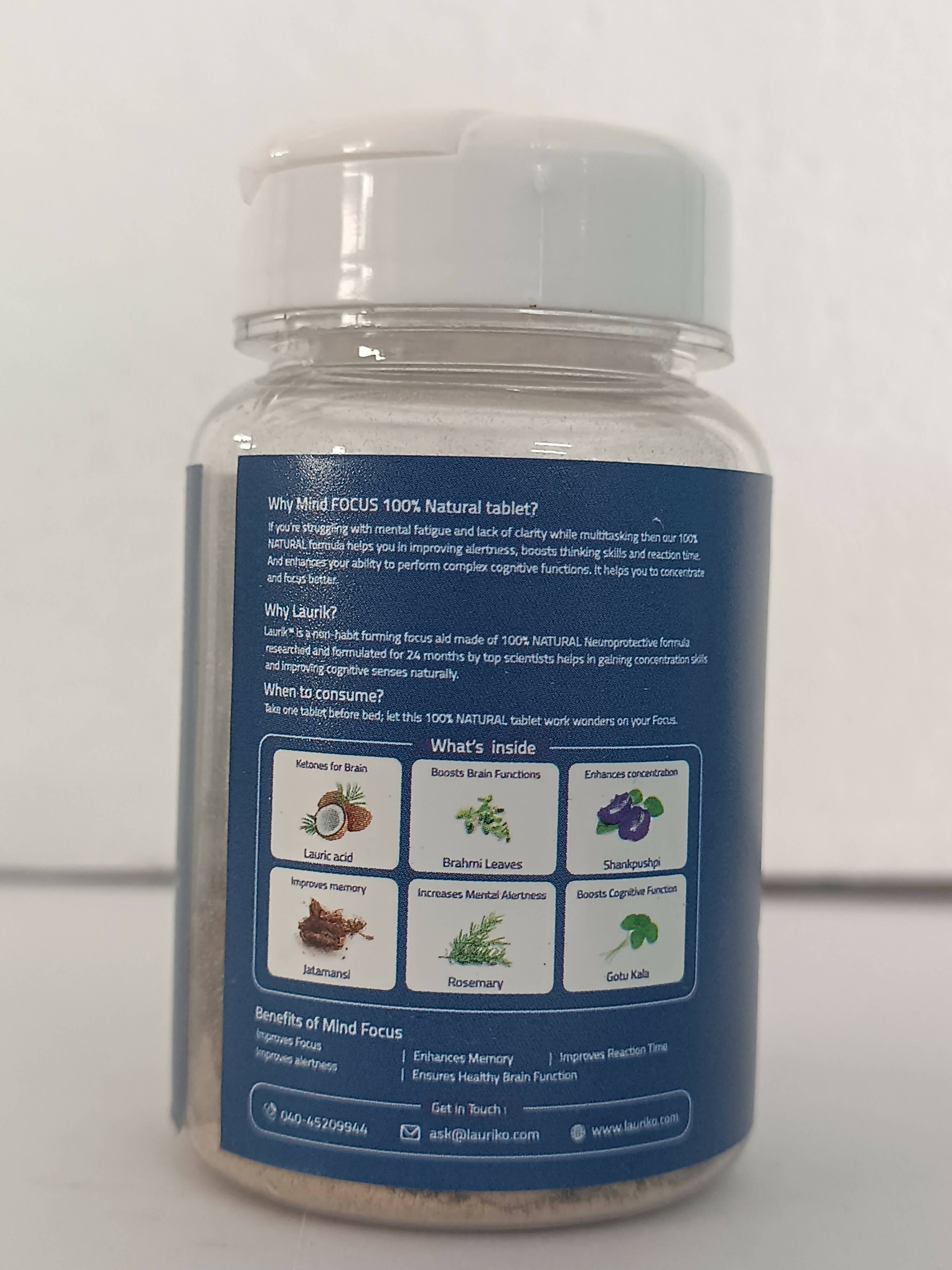 Laurik Good Mind Focus Tablets | Non-Habit Forming Brain Support Supplements For Mind Wellness And Alertness