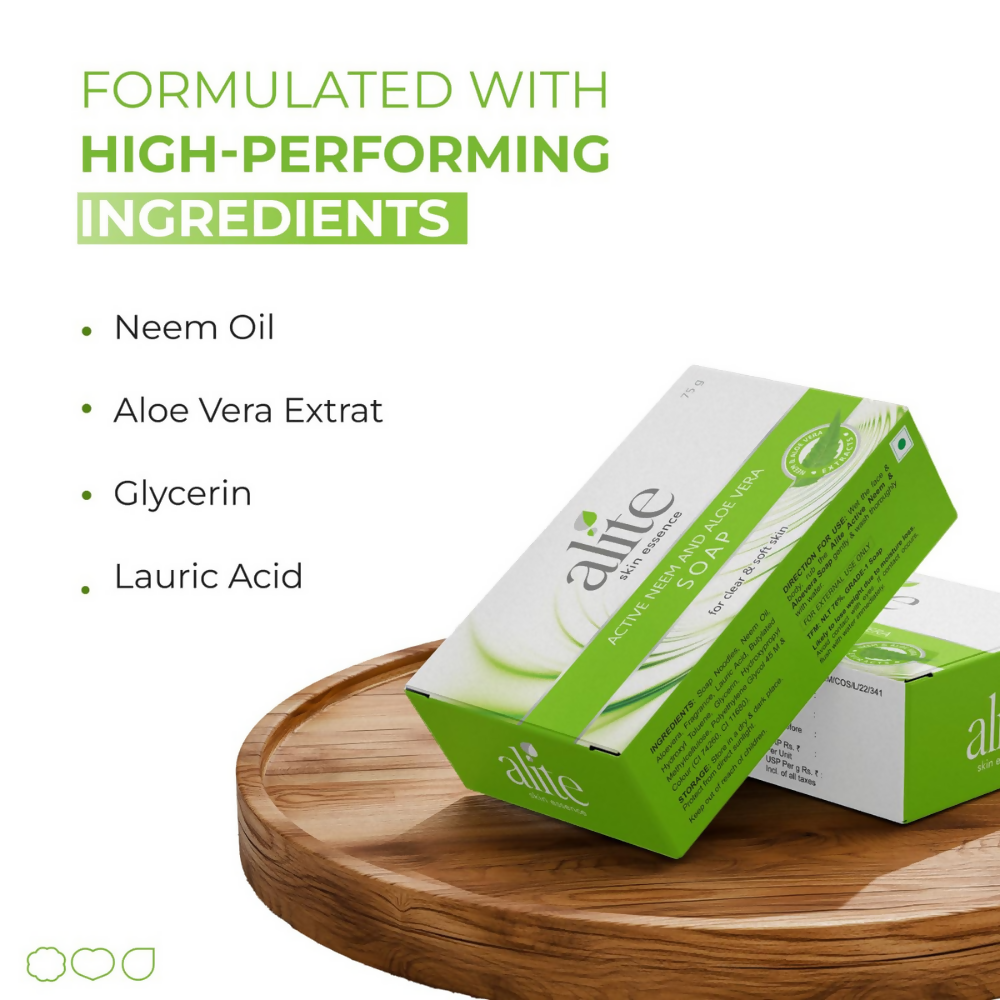 Alite Soap Trio Set,Anti-Acne Bar,Neem Aloe Vera,Neem Turmeric Bar for Men & Women