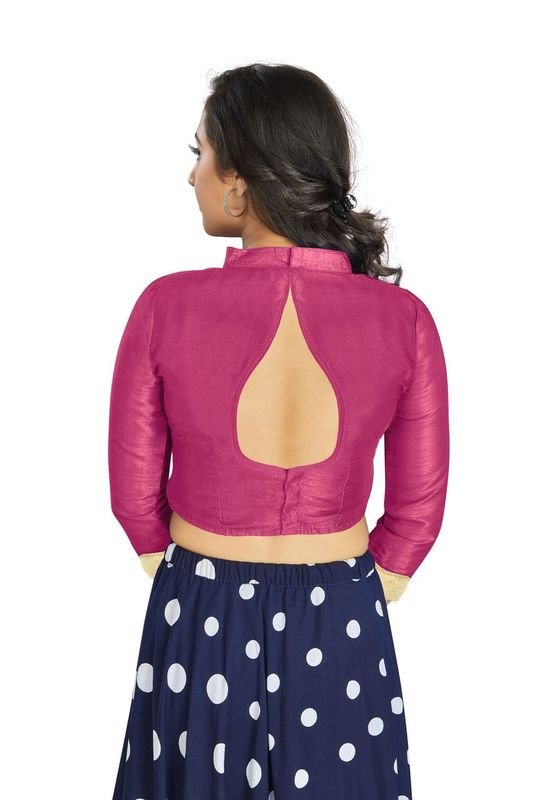 Aastha fashion Pink Art Silk Blouse Fabric Matty In Sleeve Blouse work - Prithvi Mart