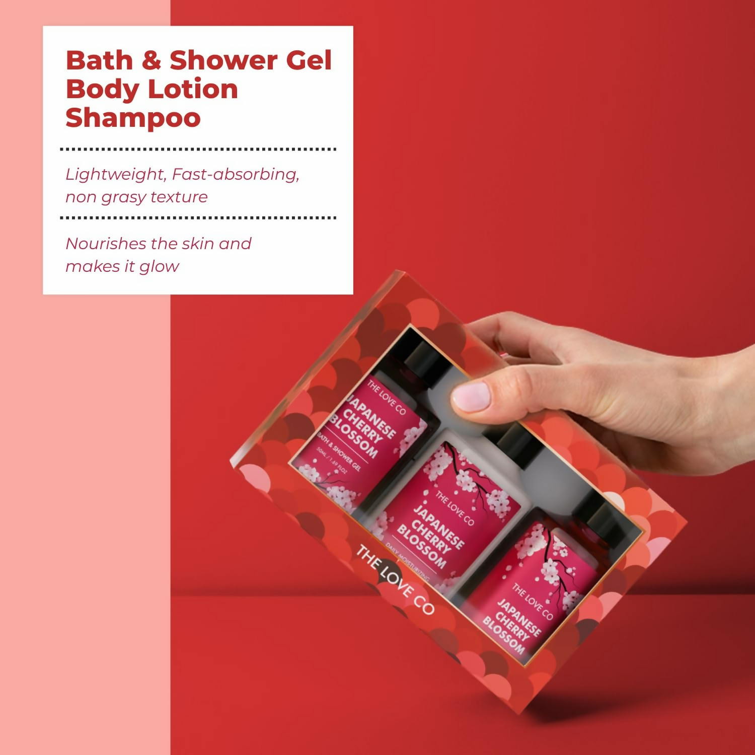 The Love Co. Japanese Cherry Blossom Bath And Body Care Gift Set Box Kit