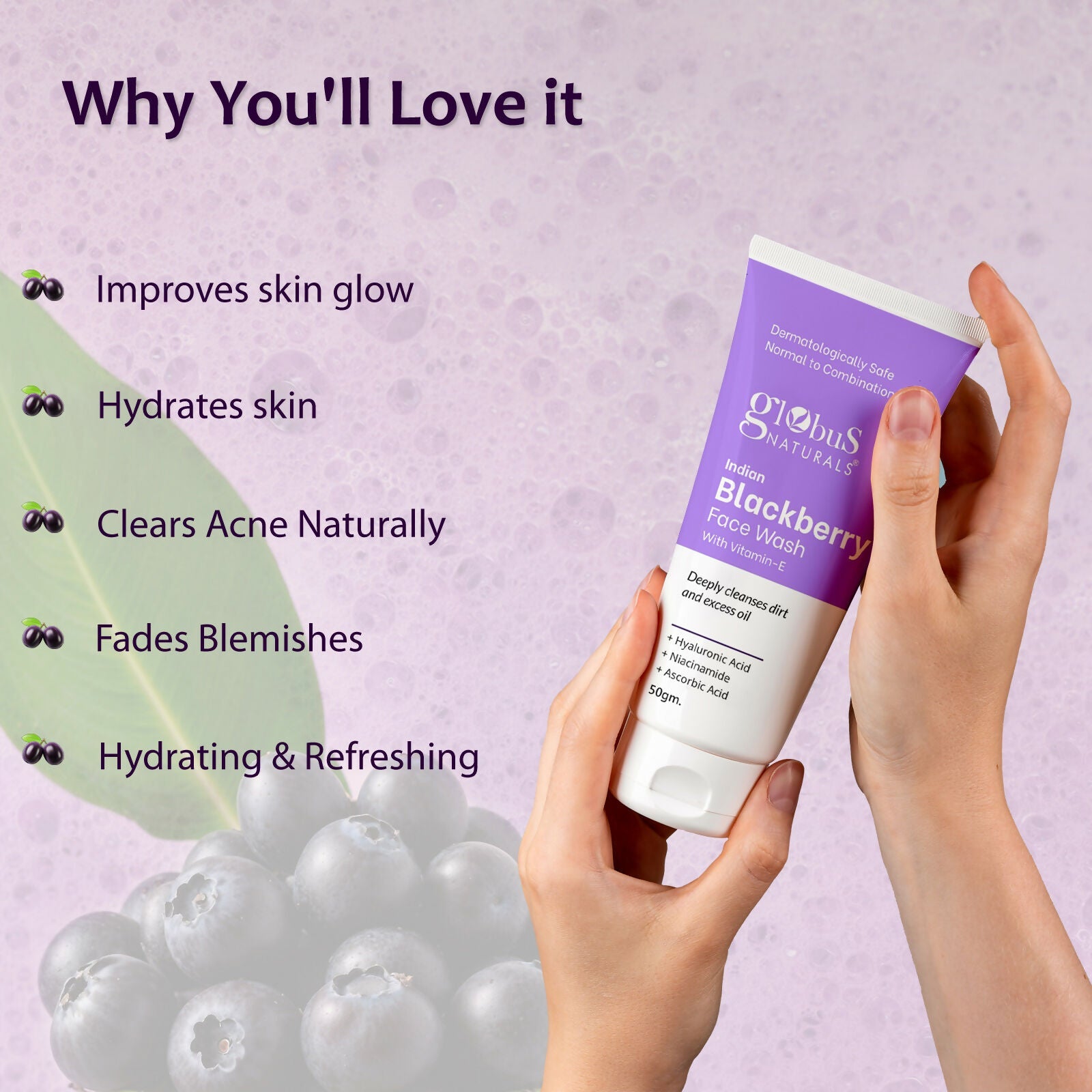 Globus Naturals Indian Blackberry Face Wash with Vitamin E