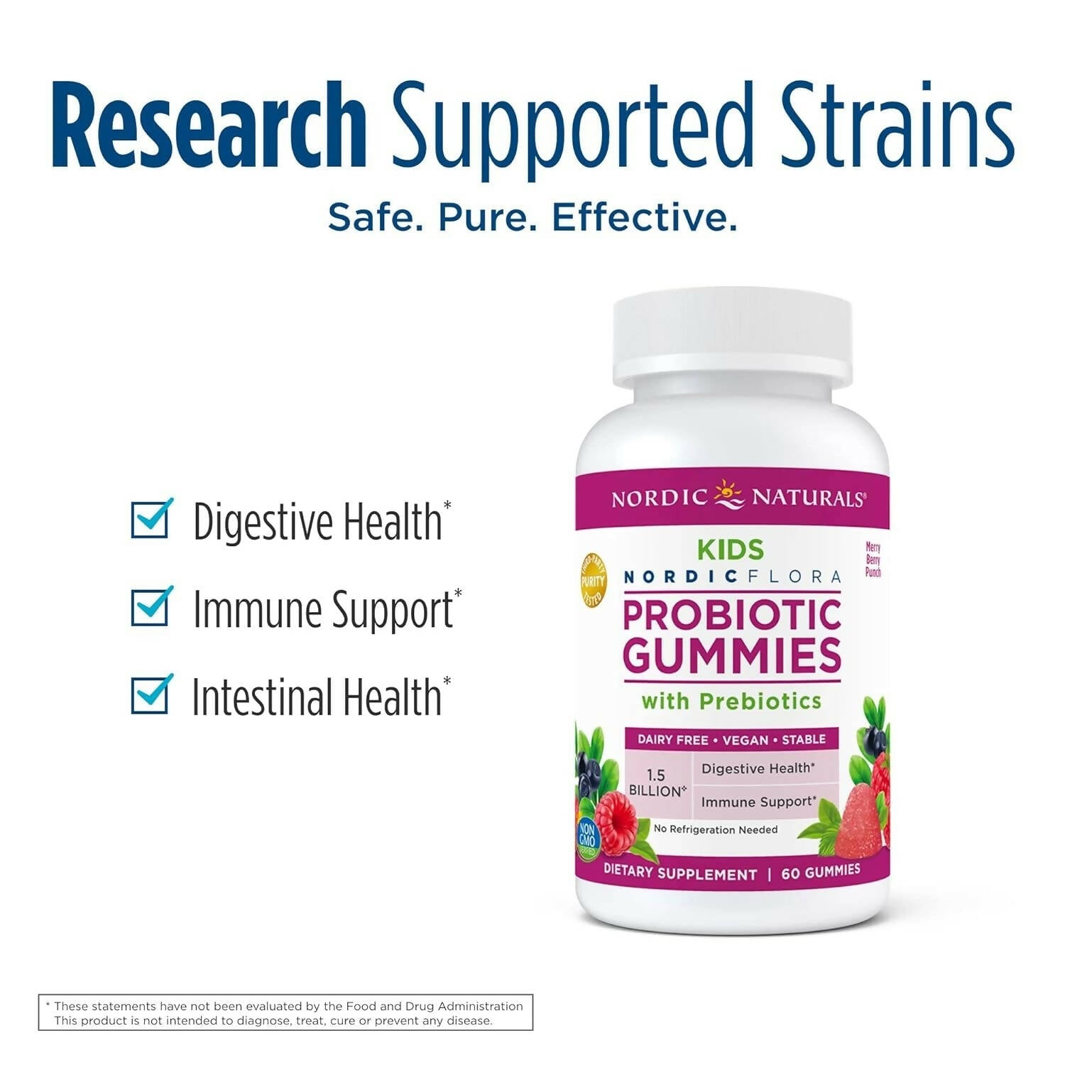 Nordic Naturals Kids Nordic Flora Probiotic Gummies with Prebiotics