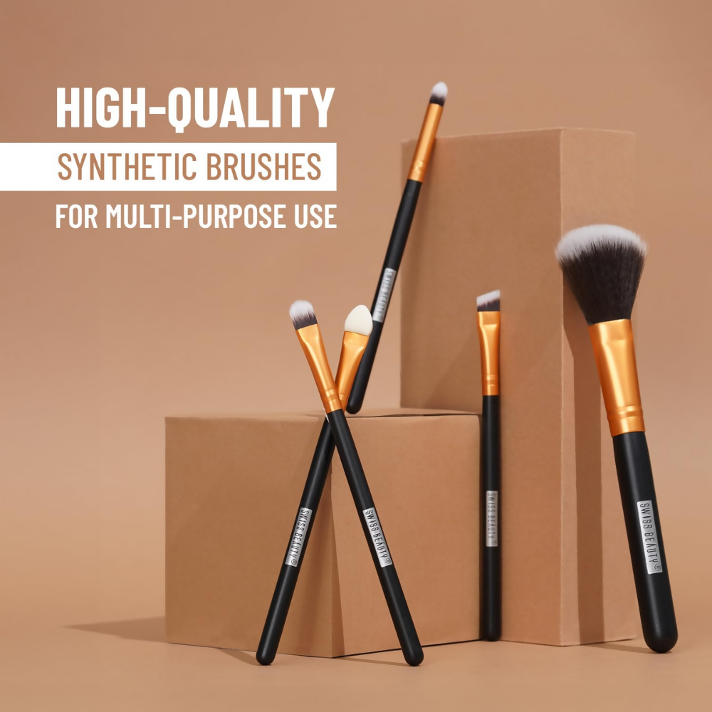 Swiss Beauty Makeup Brushes - Gold