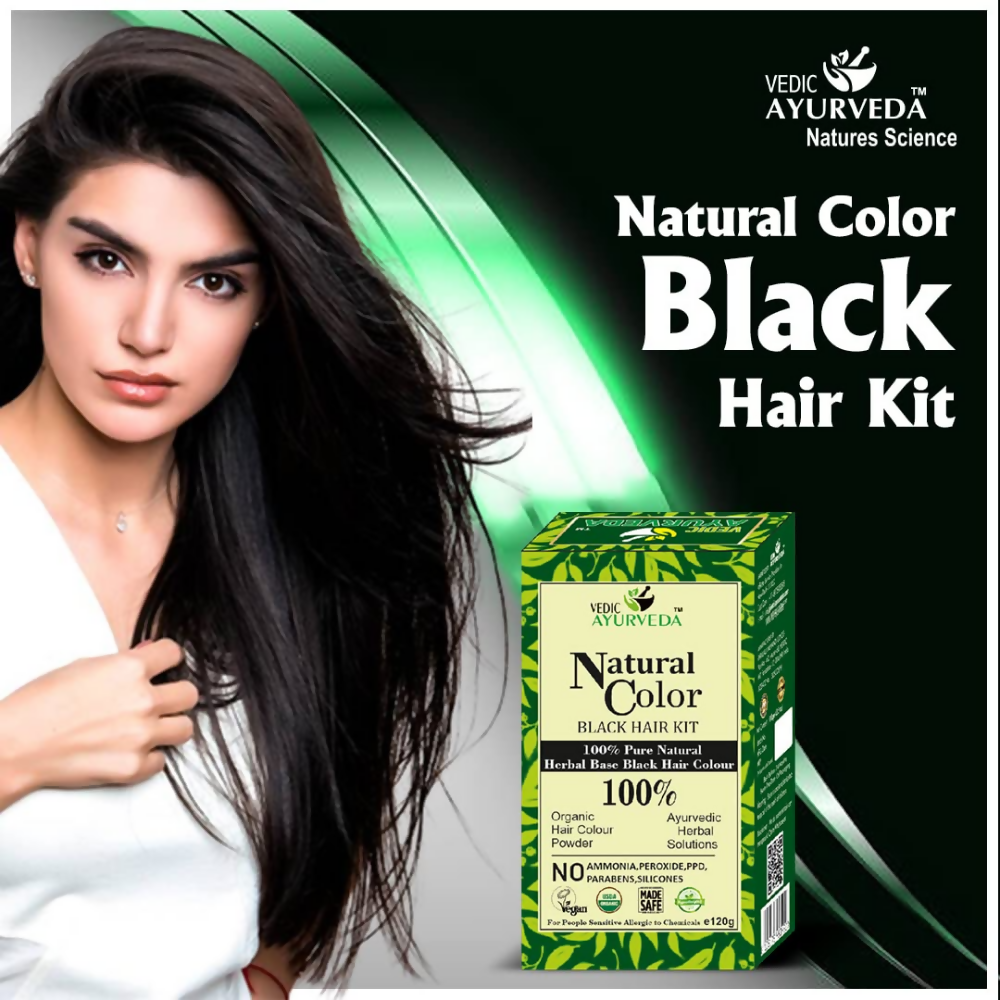VedicAyurveda Natural Color Black Hair Kit