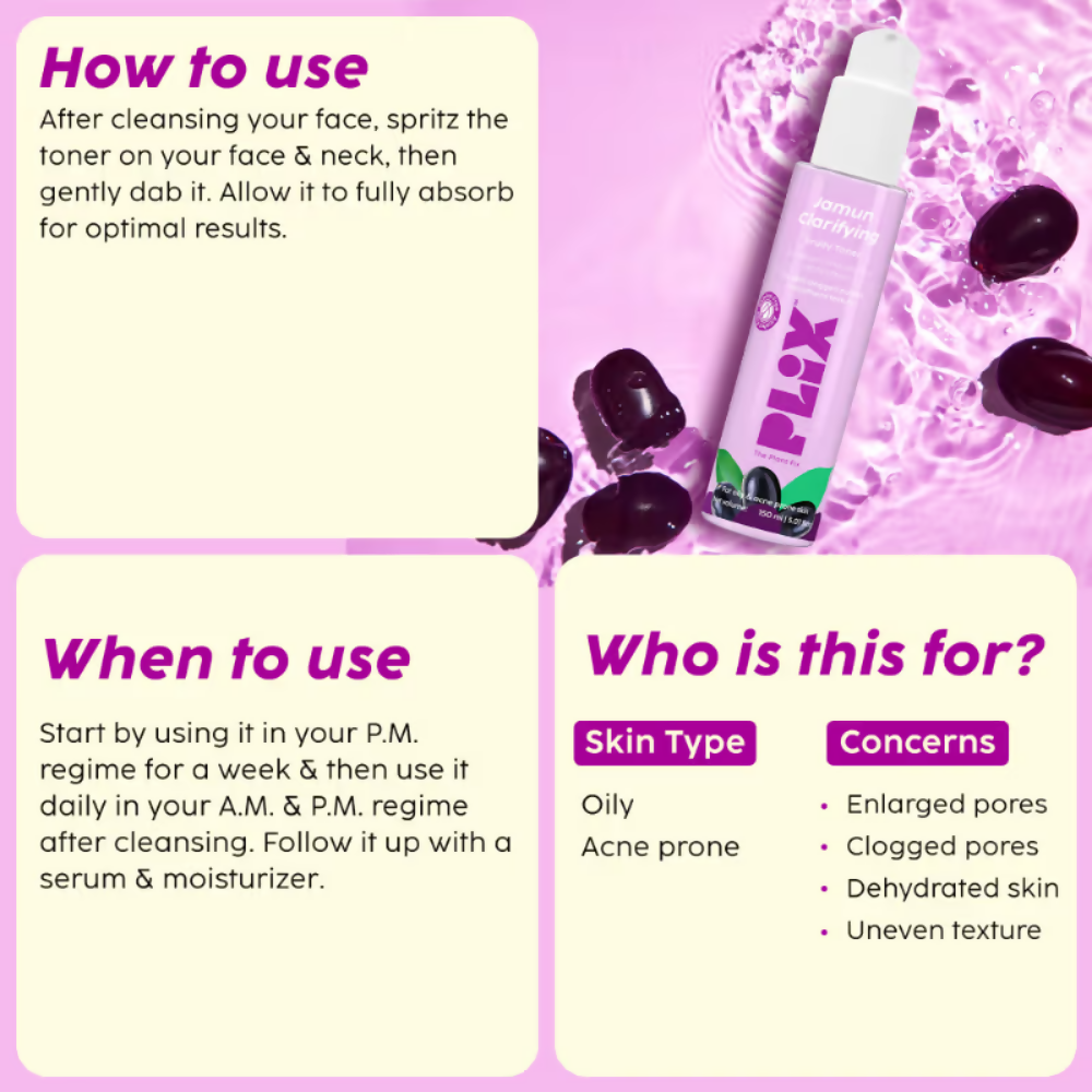 PLIX The Plant Fix Jamun Active Acne Regime With Cleanser & Toner