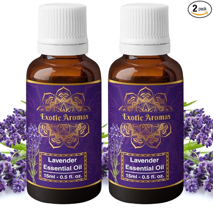 Exotic Aromas Lavender Essential Oil for Aroma Therapy, Stress Relief, Hair, Skin (15Ml + 15Ml) Pack of 2