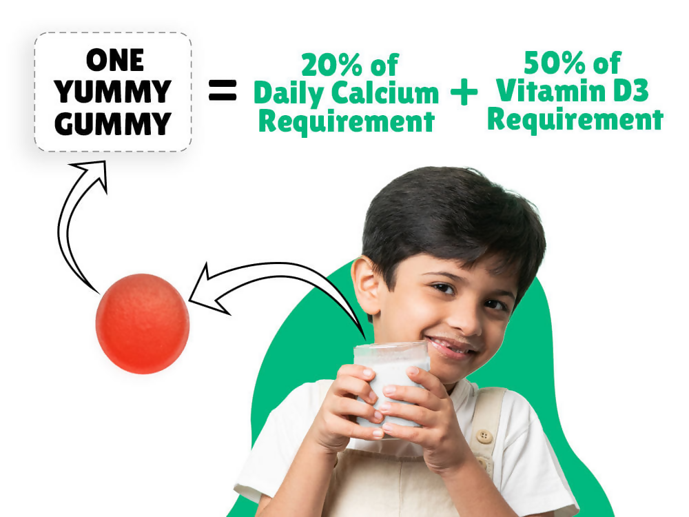 Little Joys Calcium & Vitamin D Gummies For Kids (2+ years) With Strawberry Flavour
