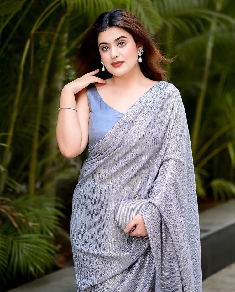 Aastha Grey Heavy Soft Georgette Satin Banglori