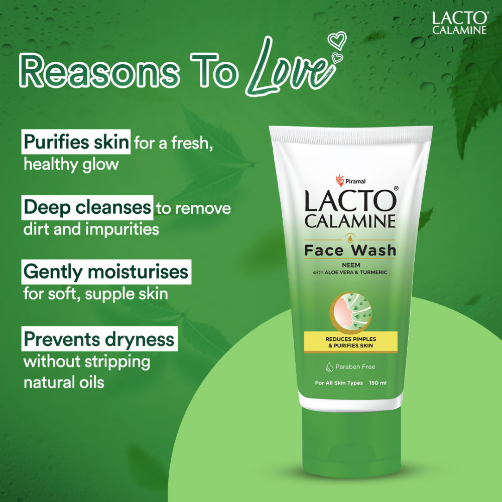 Lacto Calamine Facewash With Neem, Aloe Vera & Turmeric