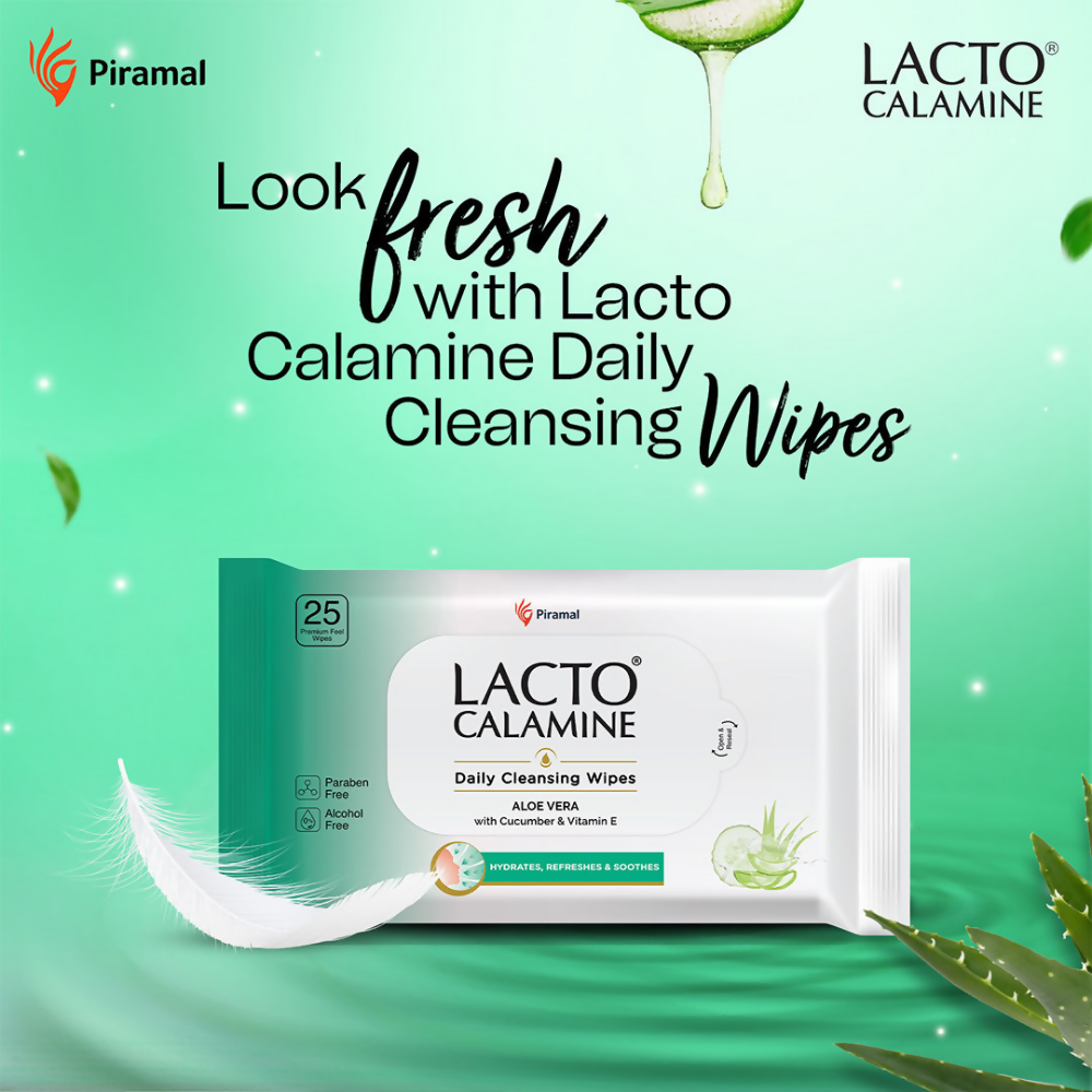 Lacto Calamine Daily Cleansing Face Wipes, Makeup Remover Wipes