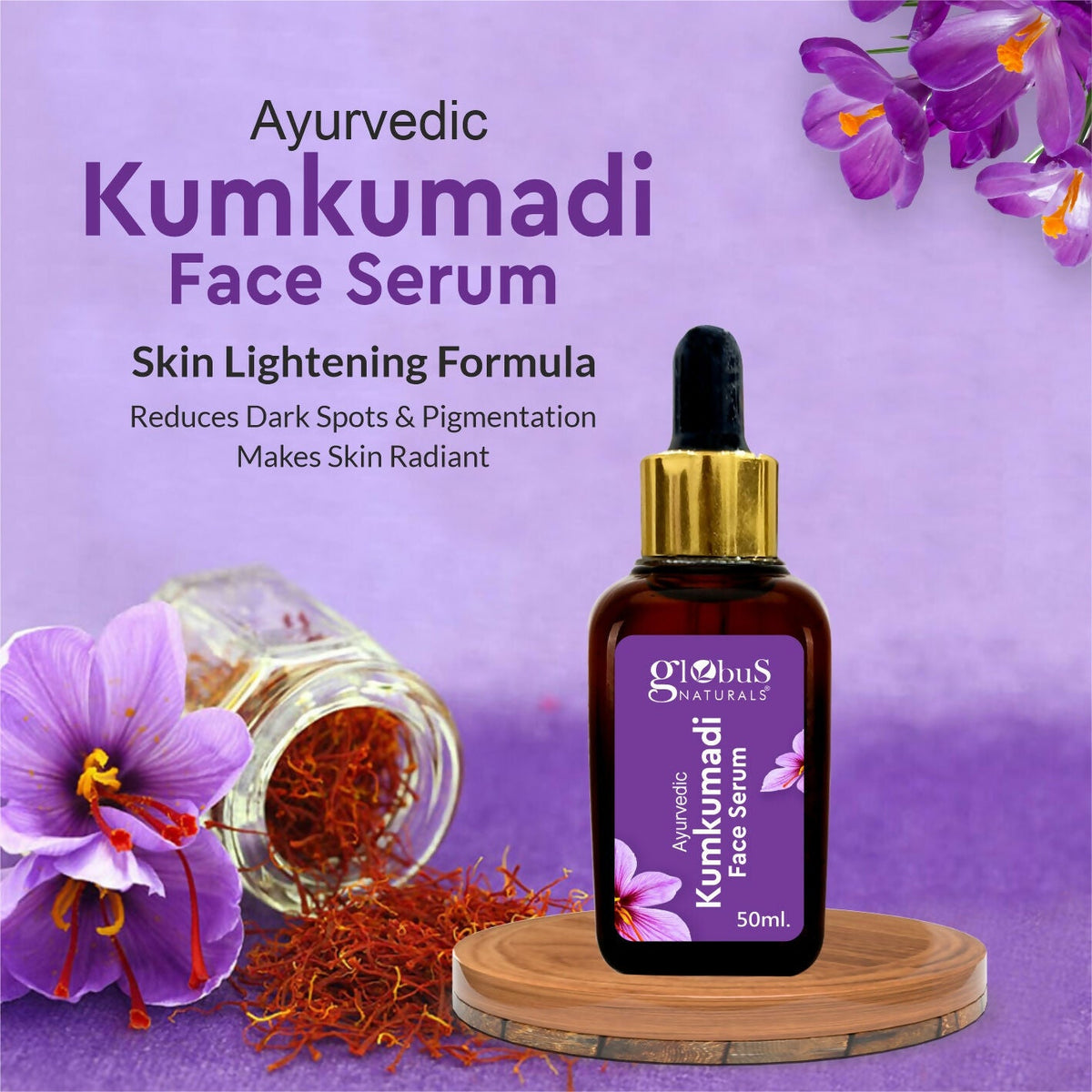 Globus Naturals Ayurvedic Kumkumadi Skin Lightening Face Serum