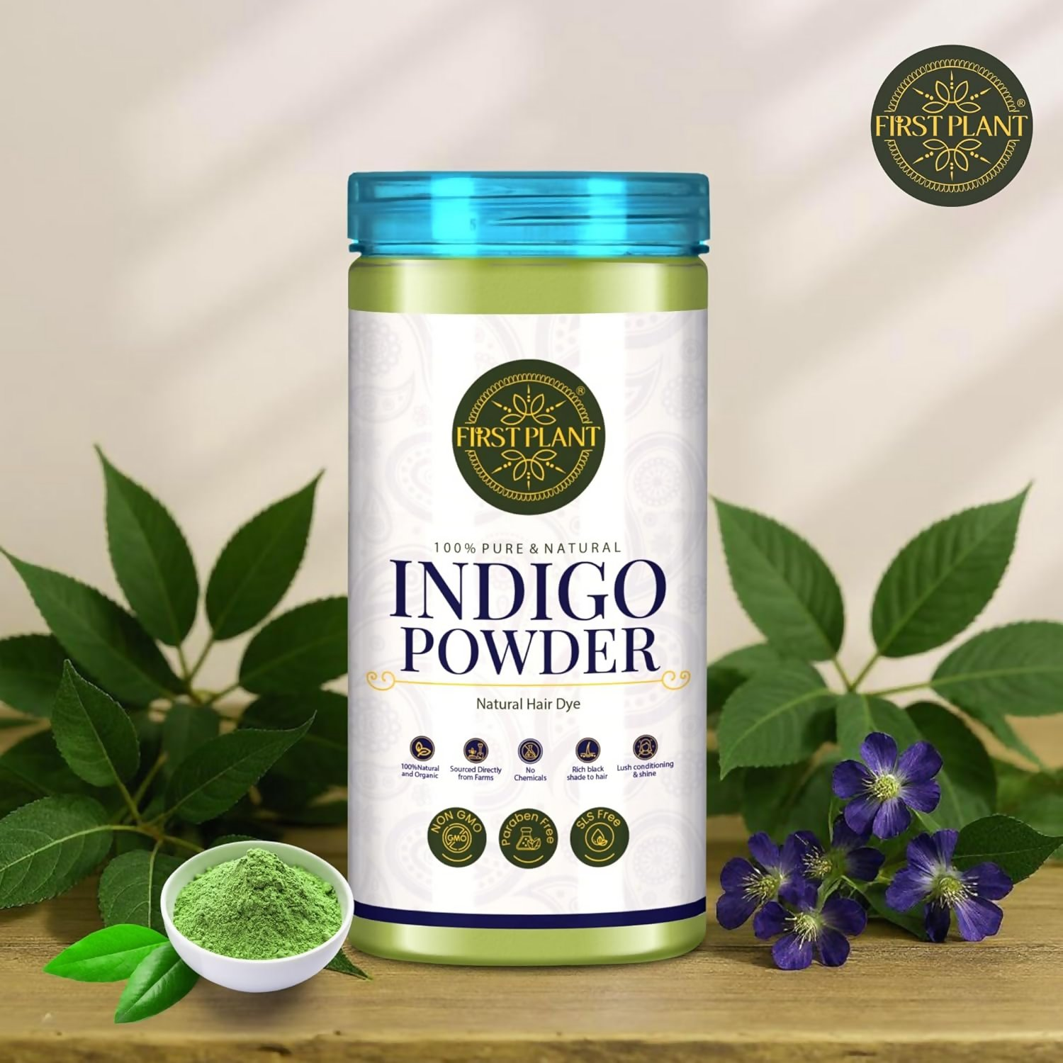 First Plant Organic Indigo Powder For Black Hair