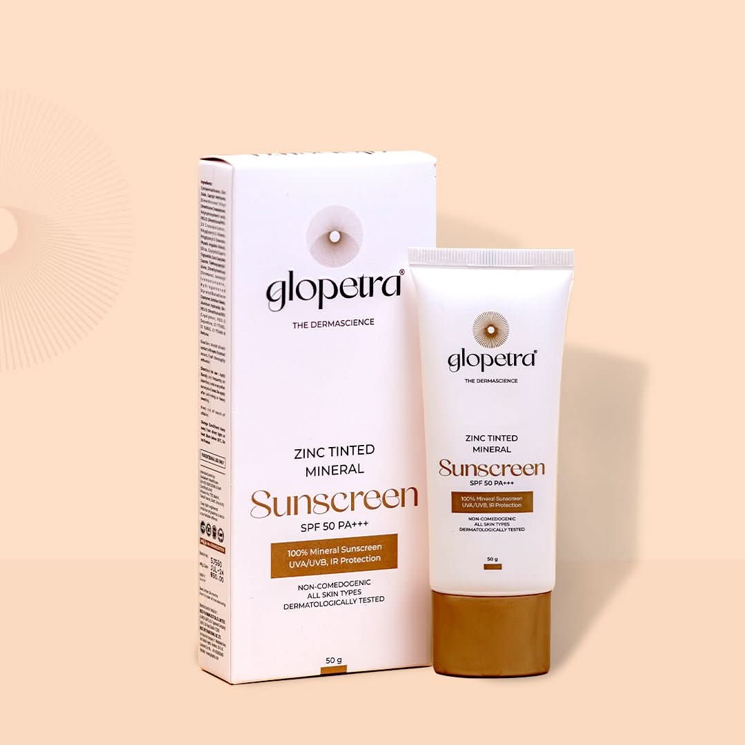 Glopetra Zinc Tinted Mineral Sunscreen Spf 50 Pa+++