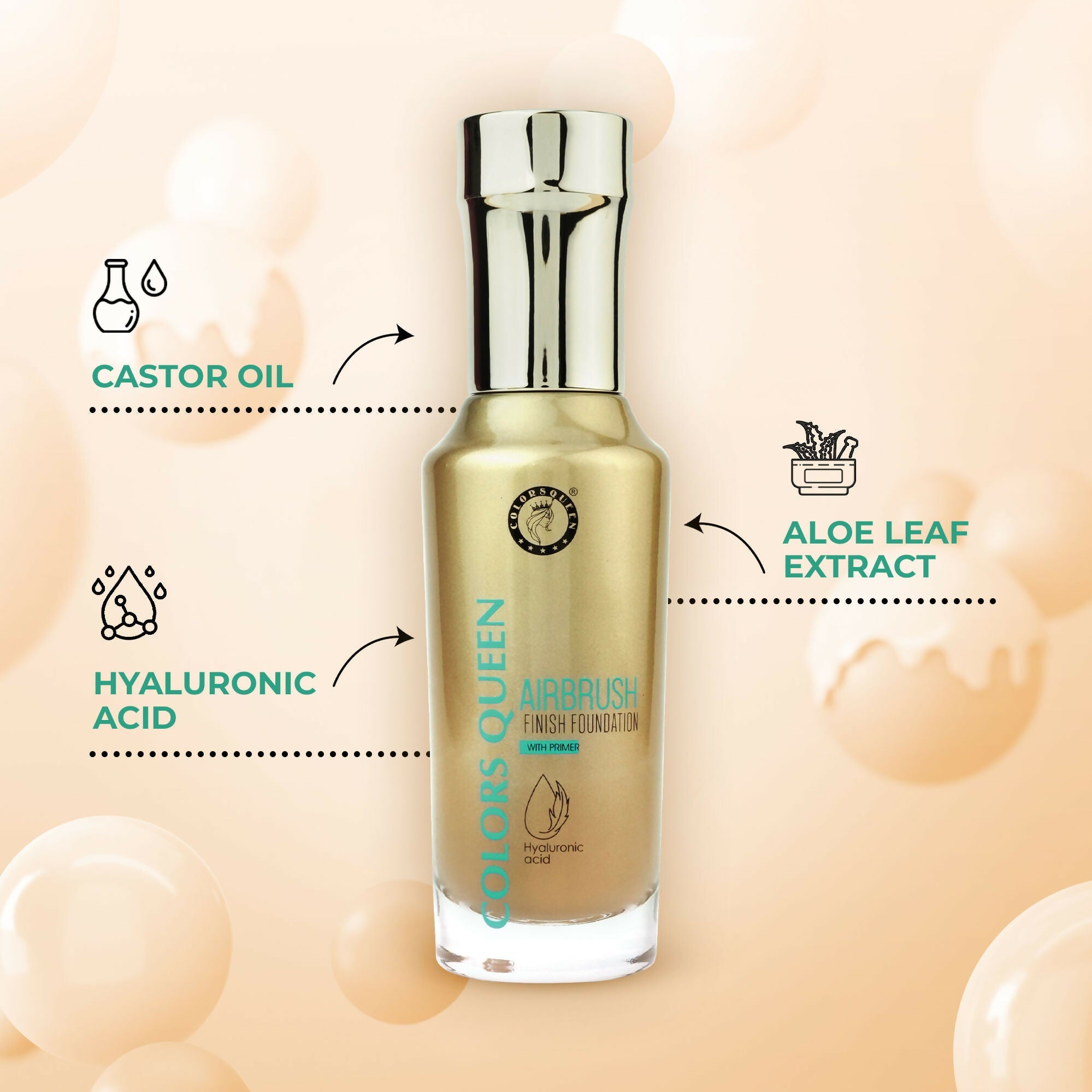 Colors Queen Airbrush Foundation With Primer - Natural Beige