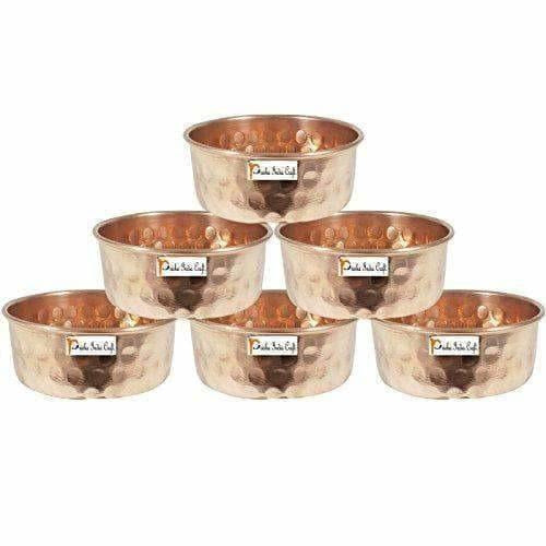 Pure Copper Serving Bowl - Dinner Bowl - Set Of 6