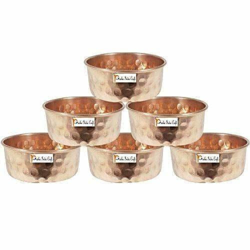 Pure Copper Serving Bowl - Dinner Bowl  - Set Of 6