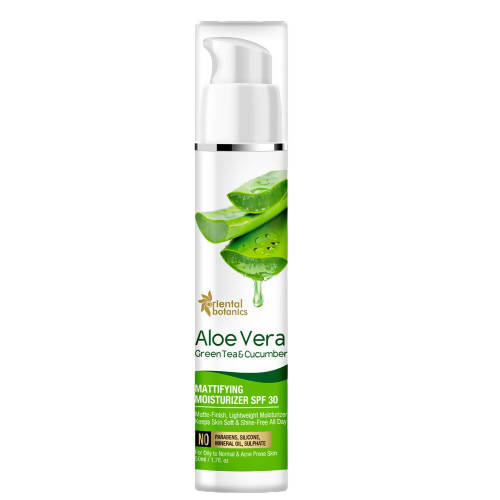 Oriental Botanics Aloe Vera, Green Tea & Cucumber Mattifying Moisturizer SPF 30