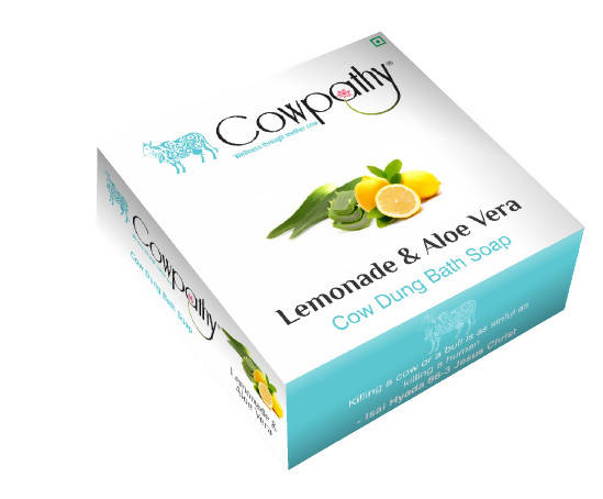 Cowpathy Lemonade & Aloe Vera Cow Dung Bath Soap (75Gm)