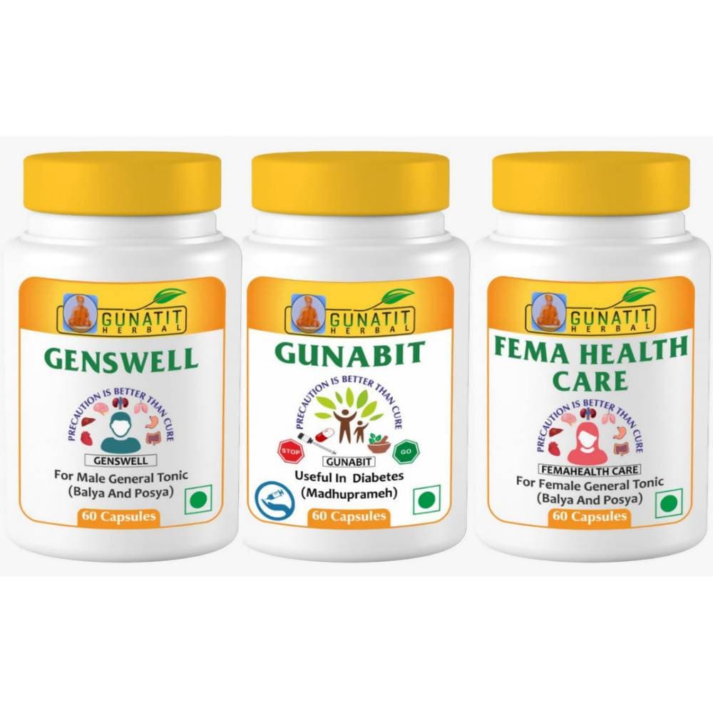 Gunatit Herbal Combo Of Genswell + Fema Healthcare + Gunabit Capsules