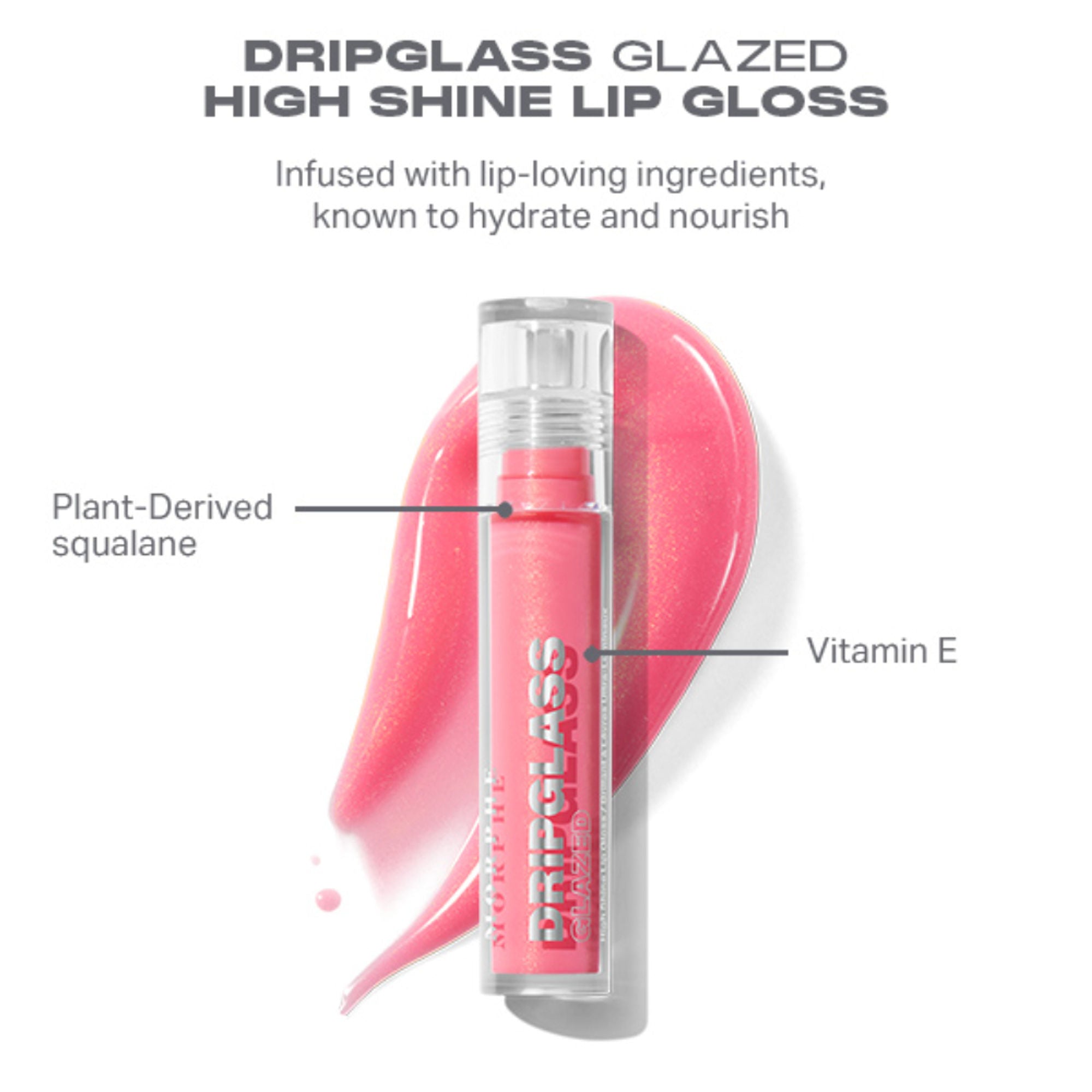 MORPHE Dripglass Glazed High Shine Lip Gloss - Glint Of Pink