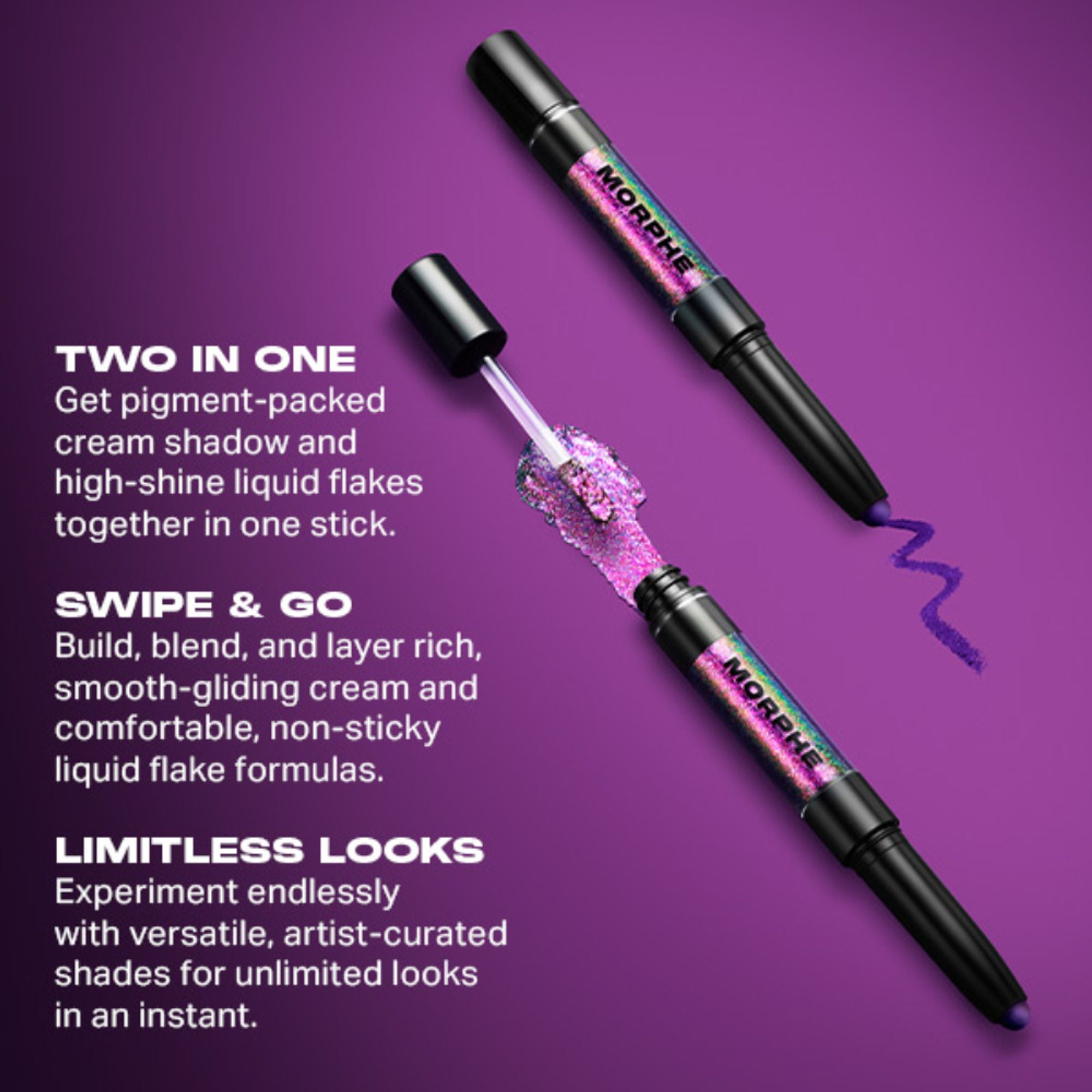MORPHE Mixed Signals Dual Ended Cream & Liquid Shadow Stick - Committed Conflicted
