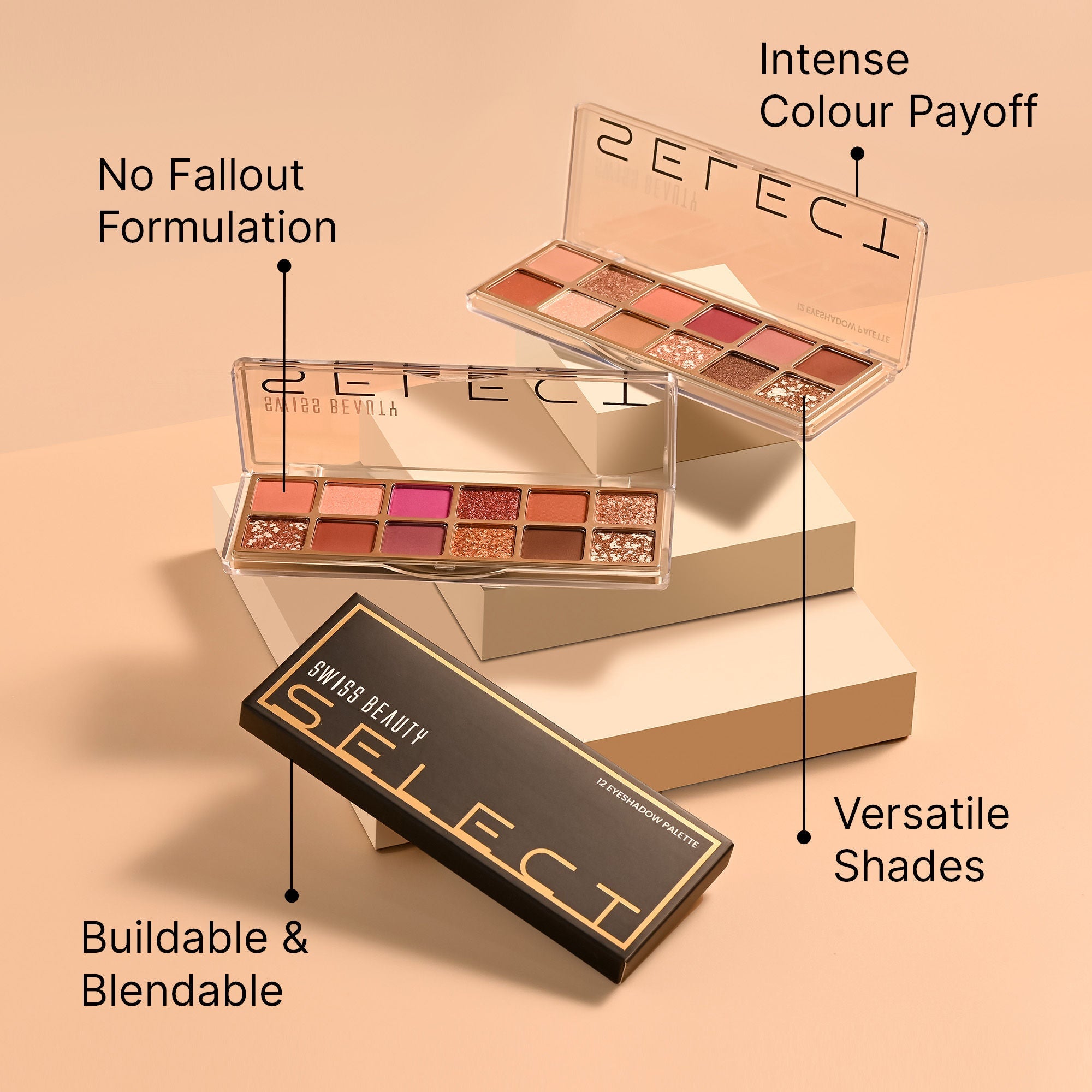 Swiss Beauty Select Eyeshadow Palette - 2 Fast Nights
