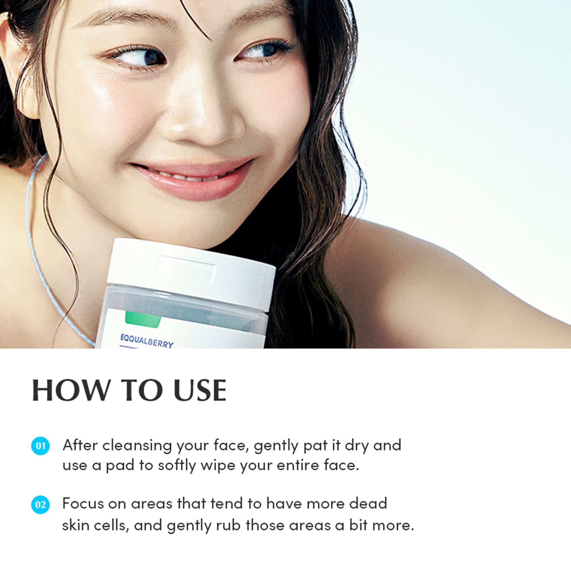 Eqqualberry Swimming Pool Toner Pads 30pcs – Dual-Textured Pads for Pore Care & Gentle Exfoliation