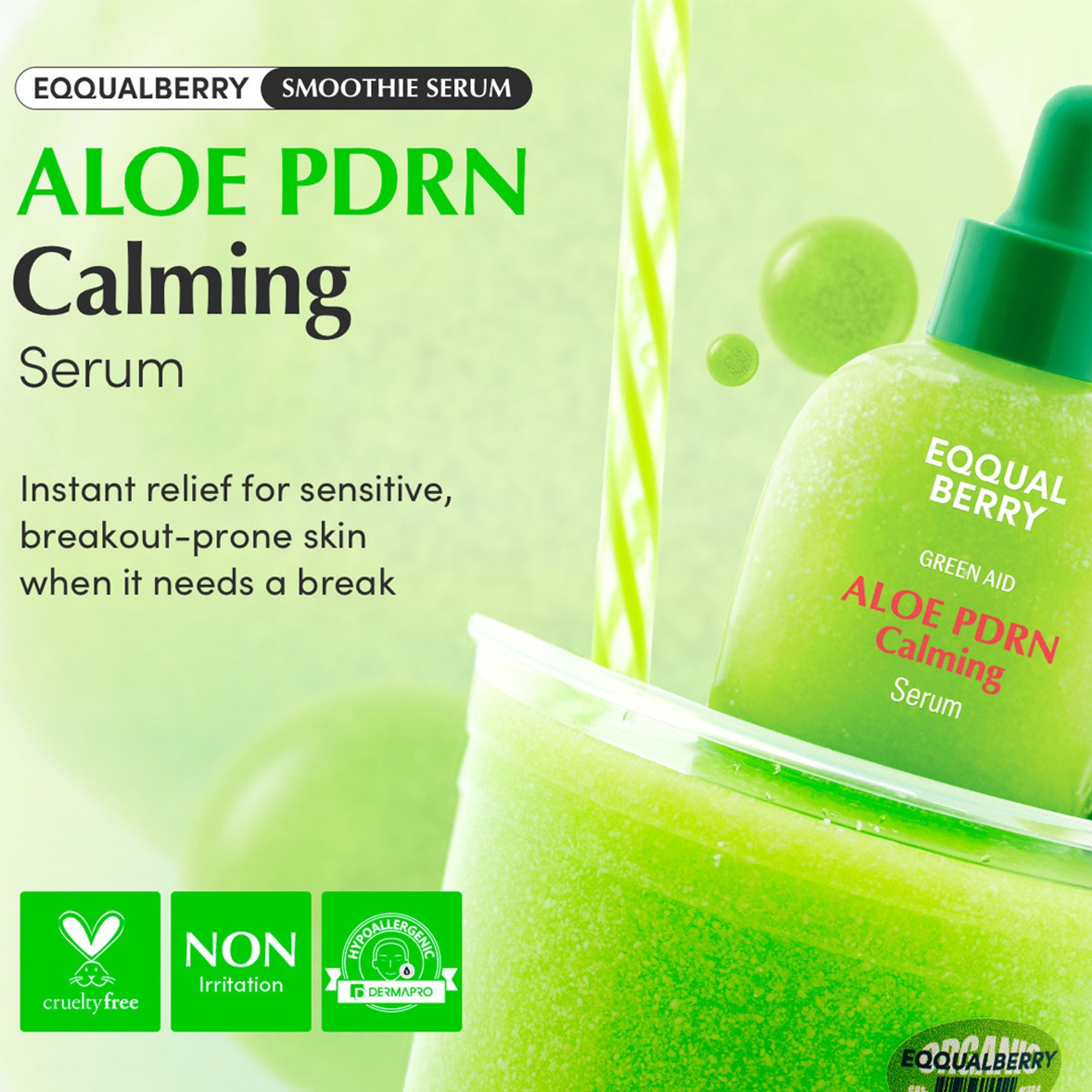 Eqqualberry Aloe PDRN Calming Serum – Cica, Hydrating & Soothing Sensitive Skin