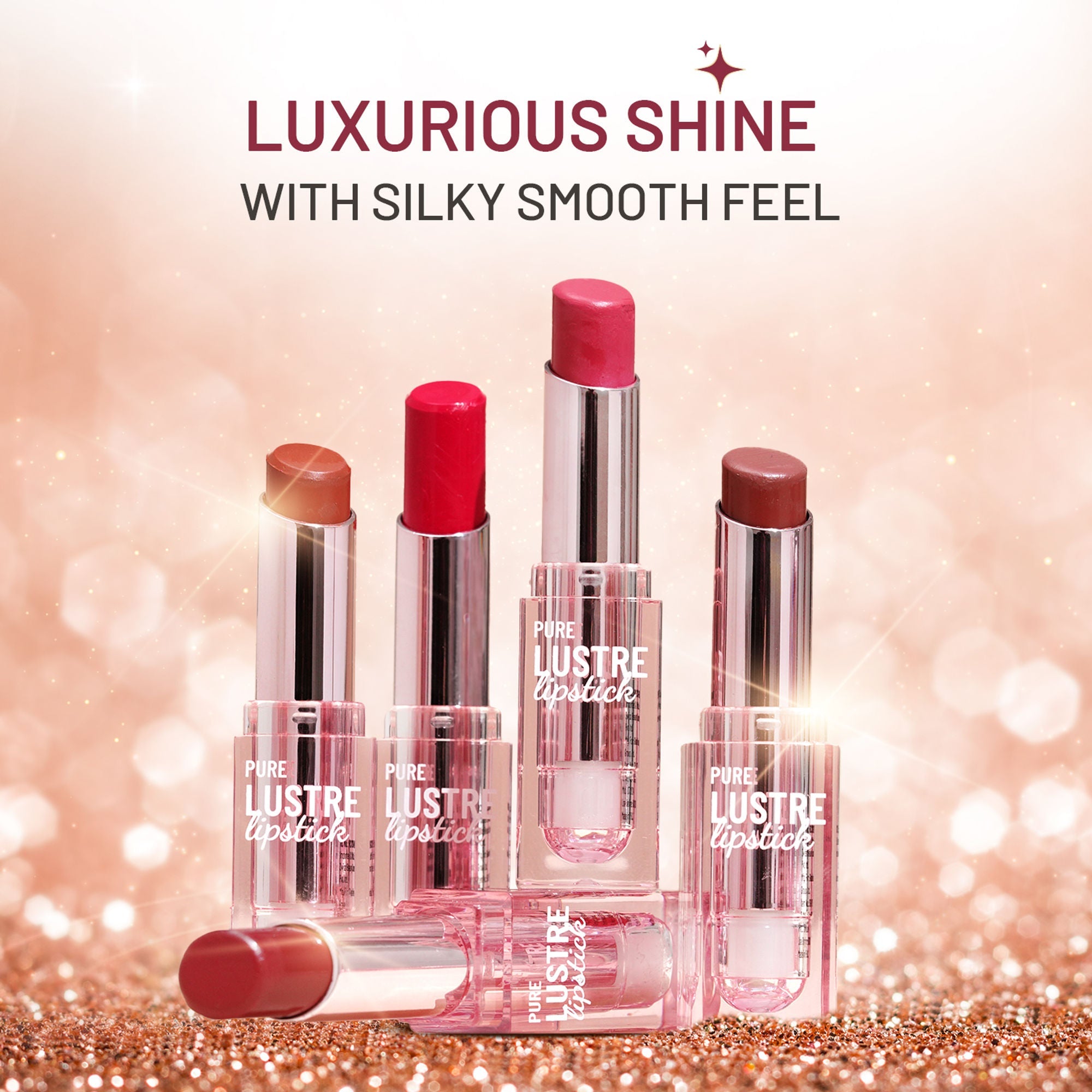 Swiss Beauty High Shine Finish Smooth Glide Pure Lustre Lipstick - 4 It's Bare