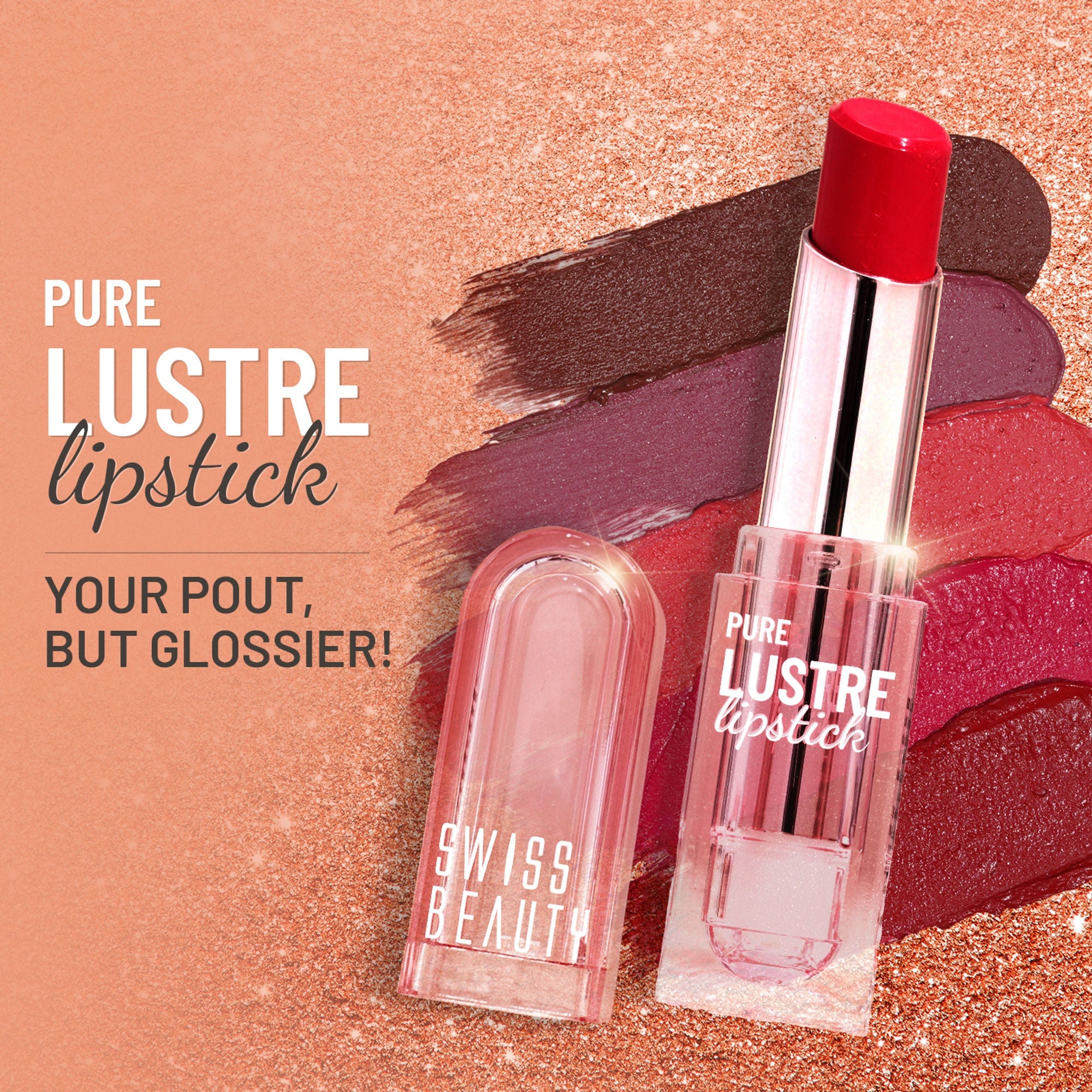 Swiss Beauty High Shine Finish Smooth Glide Pure Lustre Lipstick - 10 Lovin' Raisins