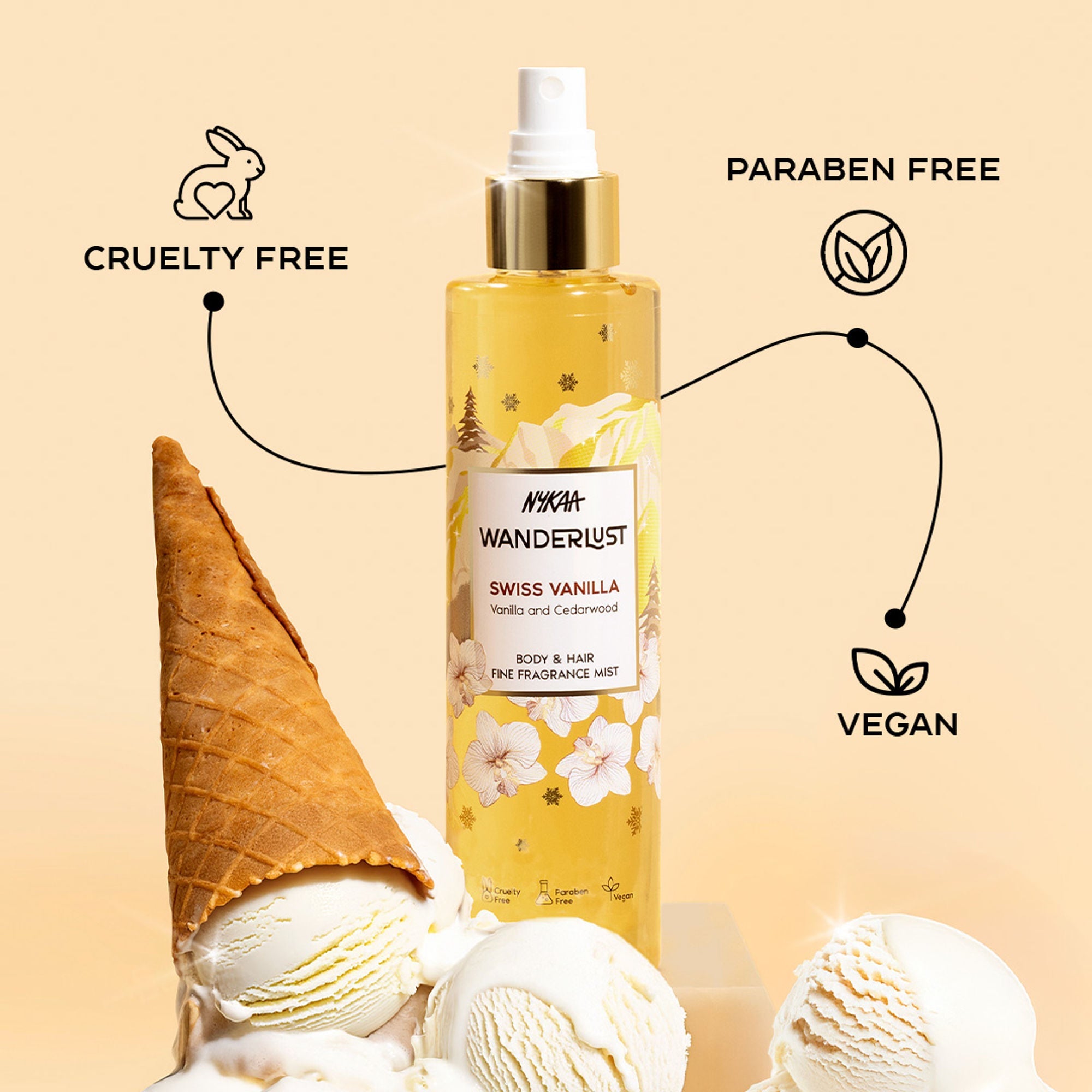 Wanderlust Fragrance Mist For Her - Swiss Vanilla