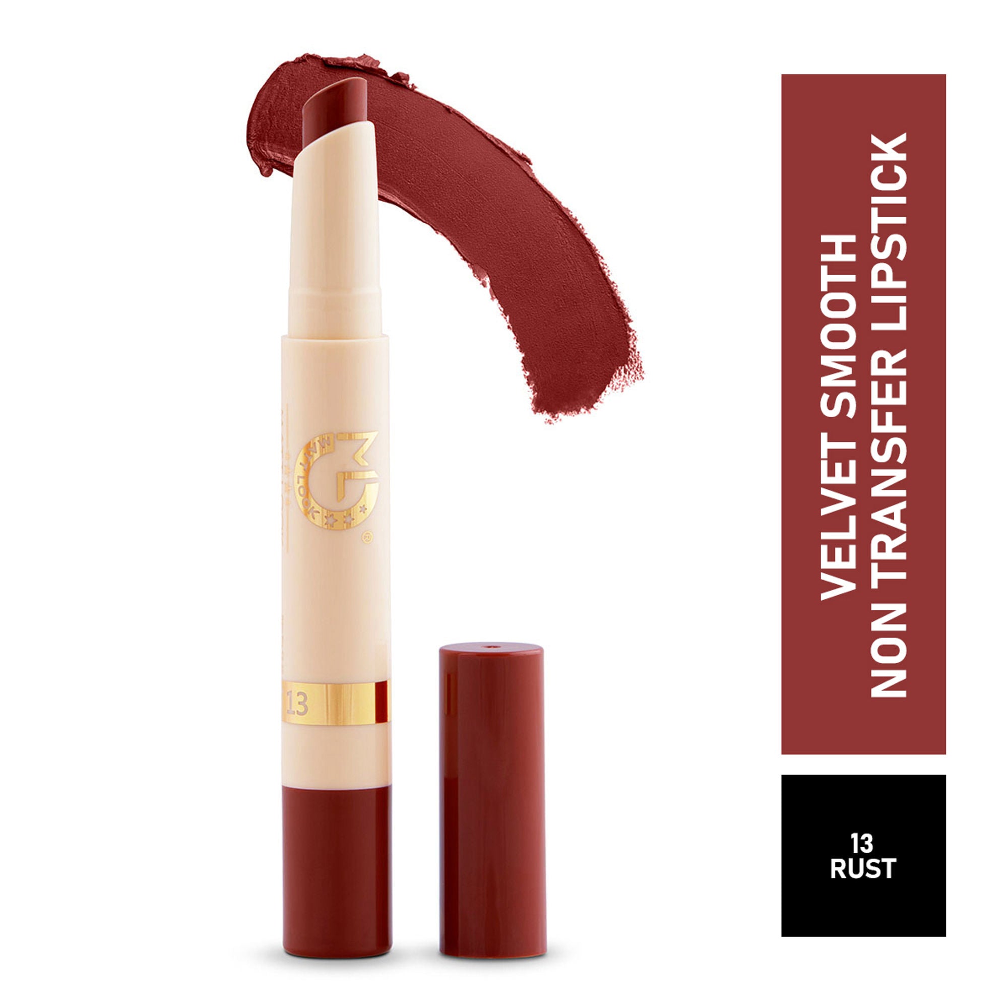 Matt Look Velvet Smooth Non Transfer Lipstick - Rust