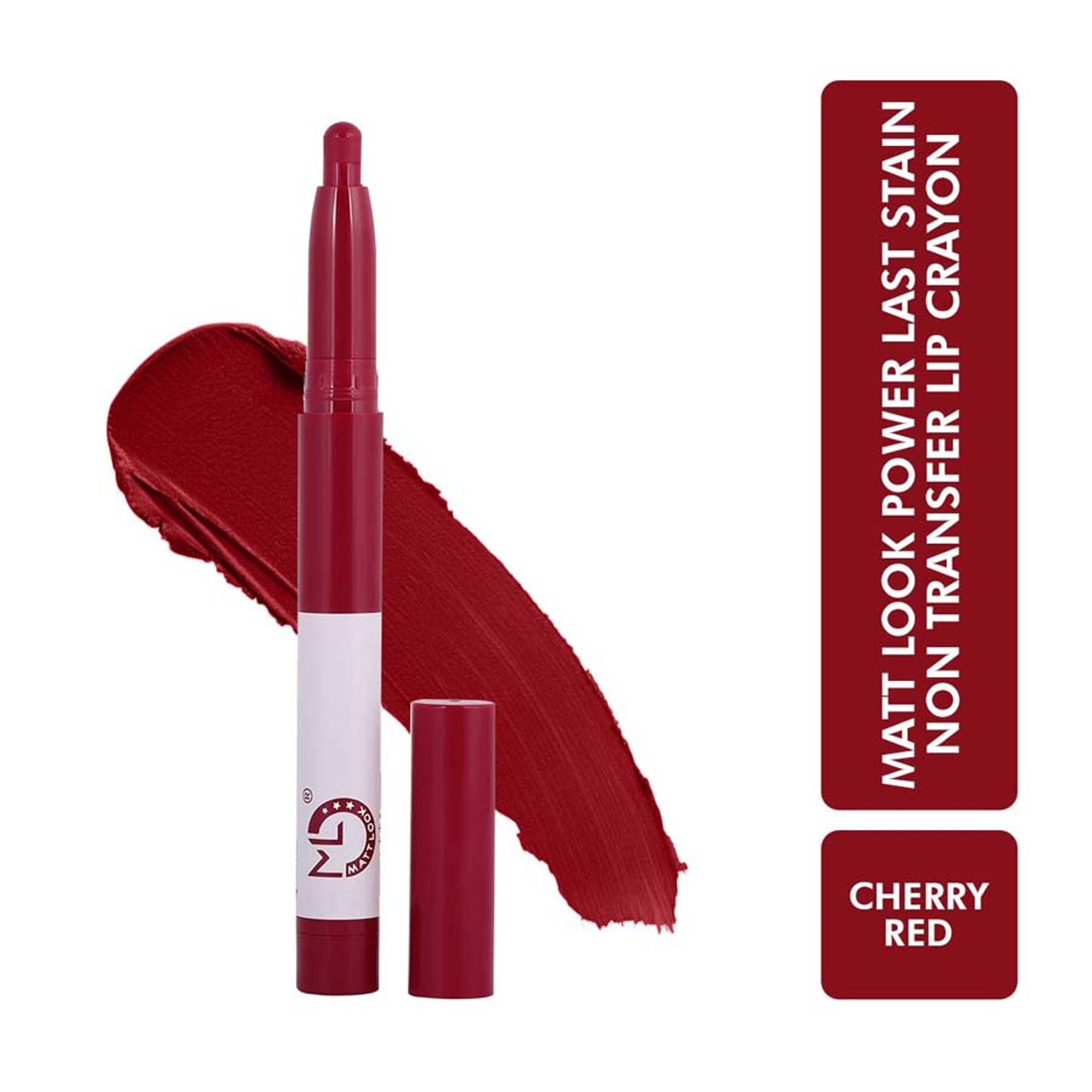 Matt Look Power Last Lip Stain Crayon Lipstick - Cherry Red