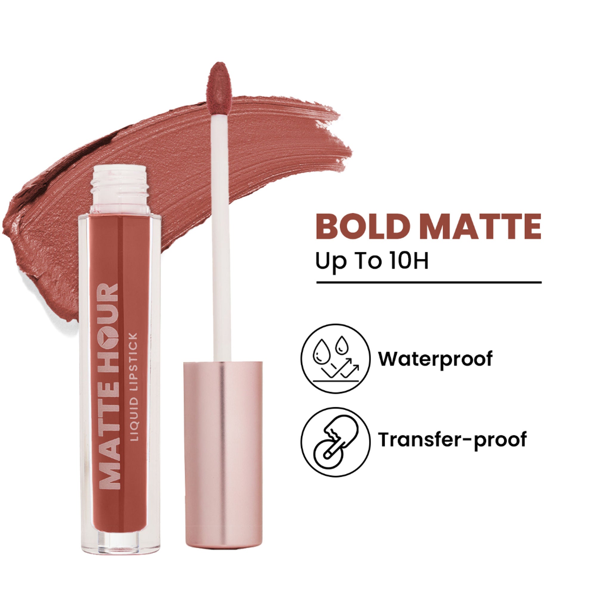 Swiss Beauty Matte Hour Waterproof Liquid Lipstick, Up To 10-Hour - 3 Bare Cosmo