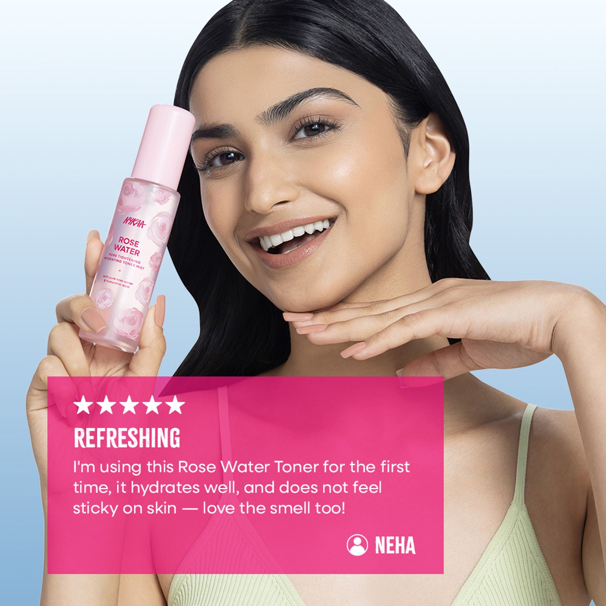 Nykaa Skin Rose Water Toner Mist with Hyaluronic Acid for Intense Hydration & Skin Barrier Repair - Rose Water and Hyaluronic Acid