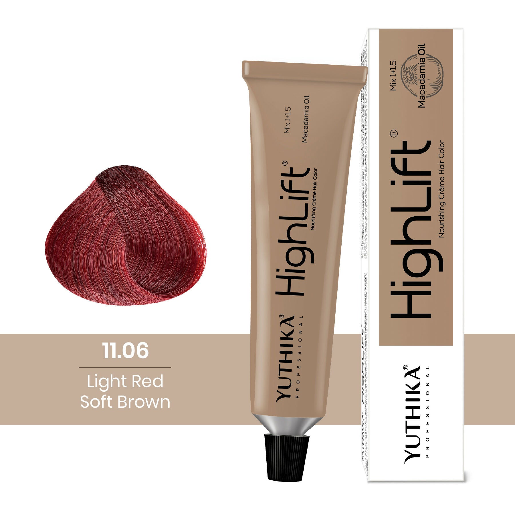 Yuthika Professional High lift Creme Hair Colour 11.06 Light Red Soft Brown
