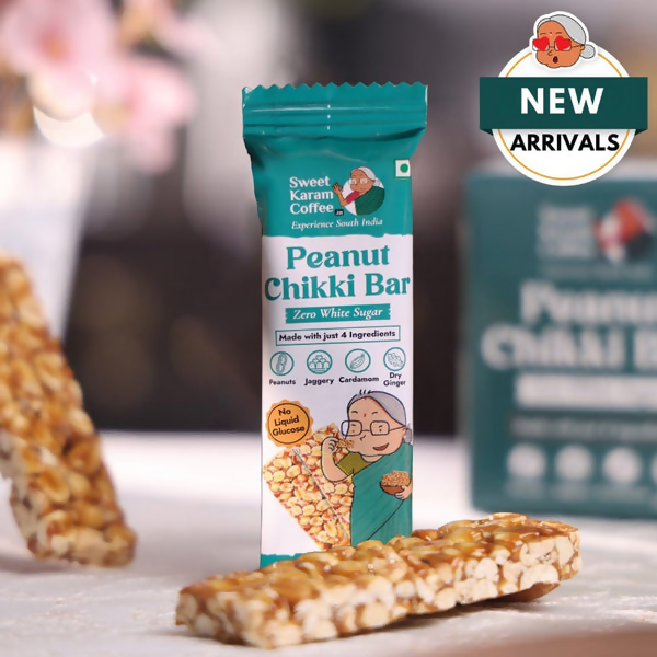 Sweet Karam Coffee Peanut Chikki Bar (Zero White Sugar)