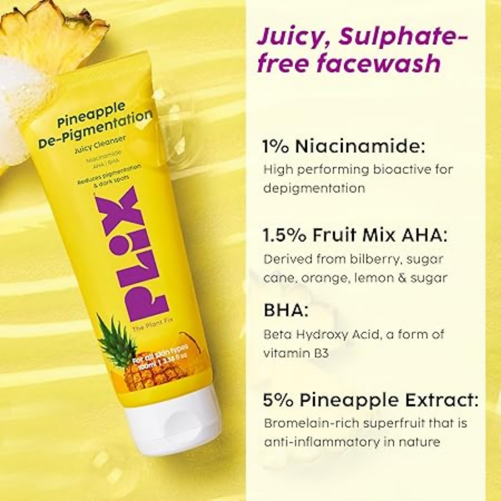 PLIX The Plant Fix Pineapple Trio With Cleanser, Body Wash & Cream