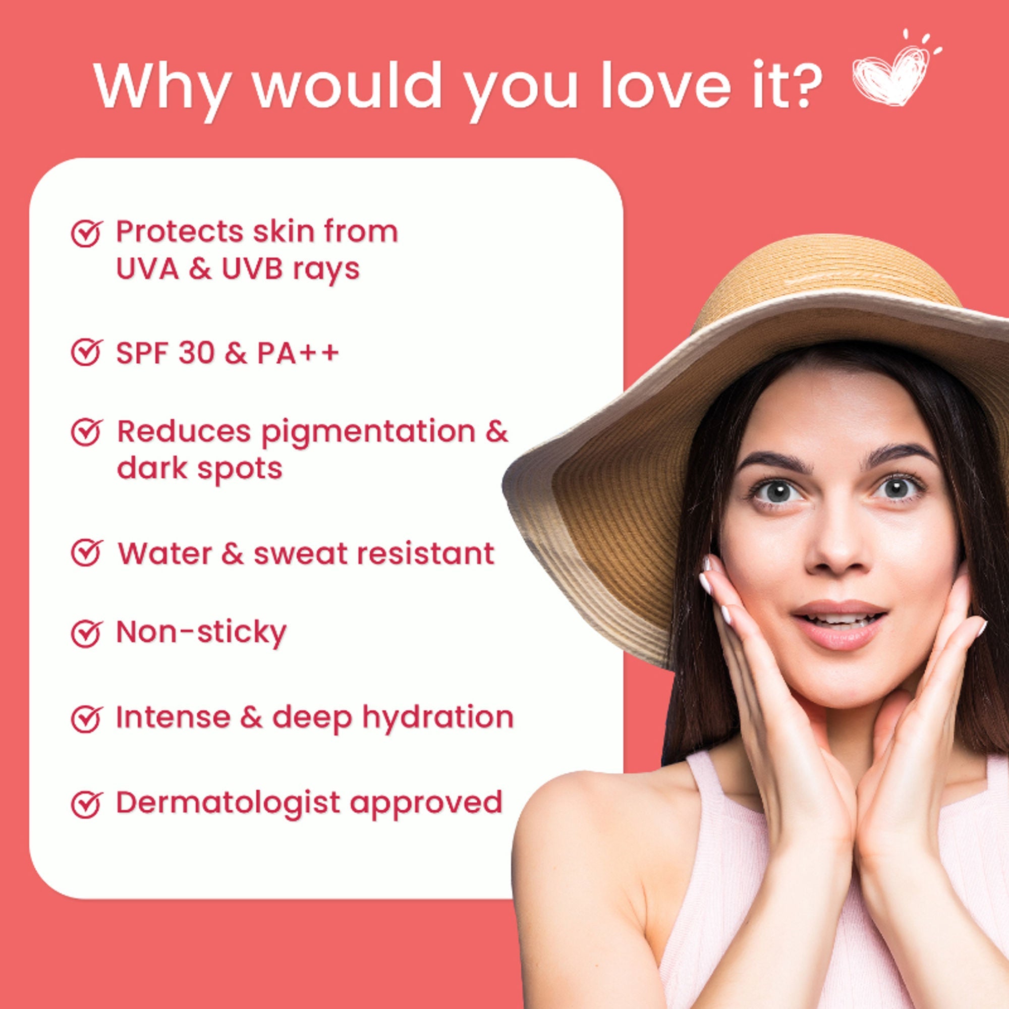 The Skin Story Beetroot Glowing Skin Face Sunscreen SPF 30 PA++ For Sun Tan Dark Spots Pigmentation
