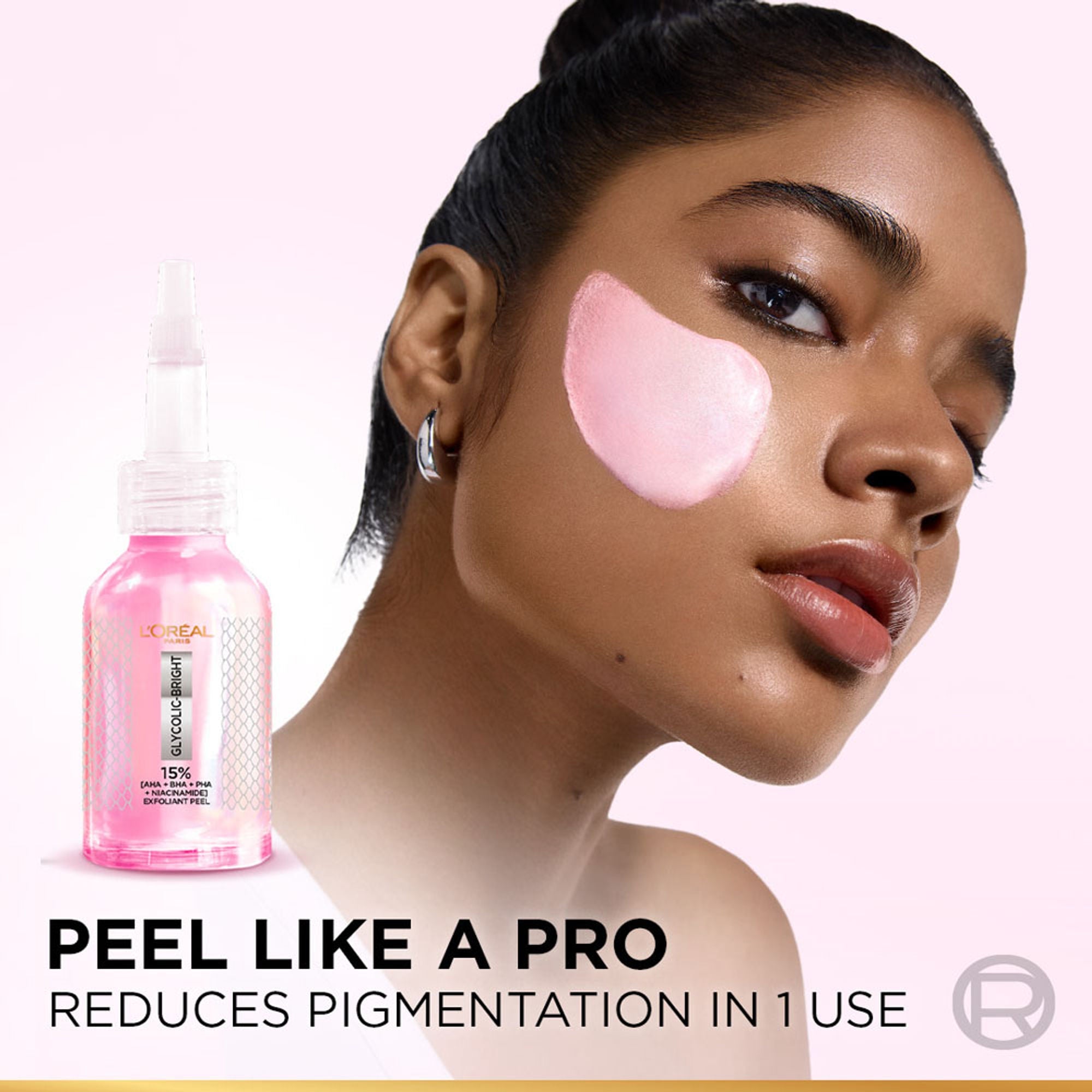 L'Oreal Paris Glycolic-Bright Anti Dark Spot Exfoliant Peel 15% Aha + Bha + Pha + Niacinamide