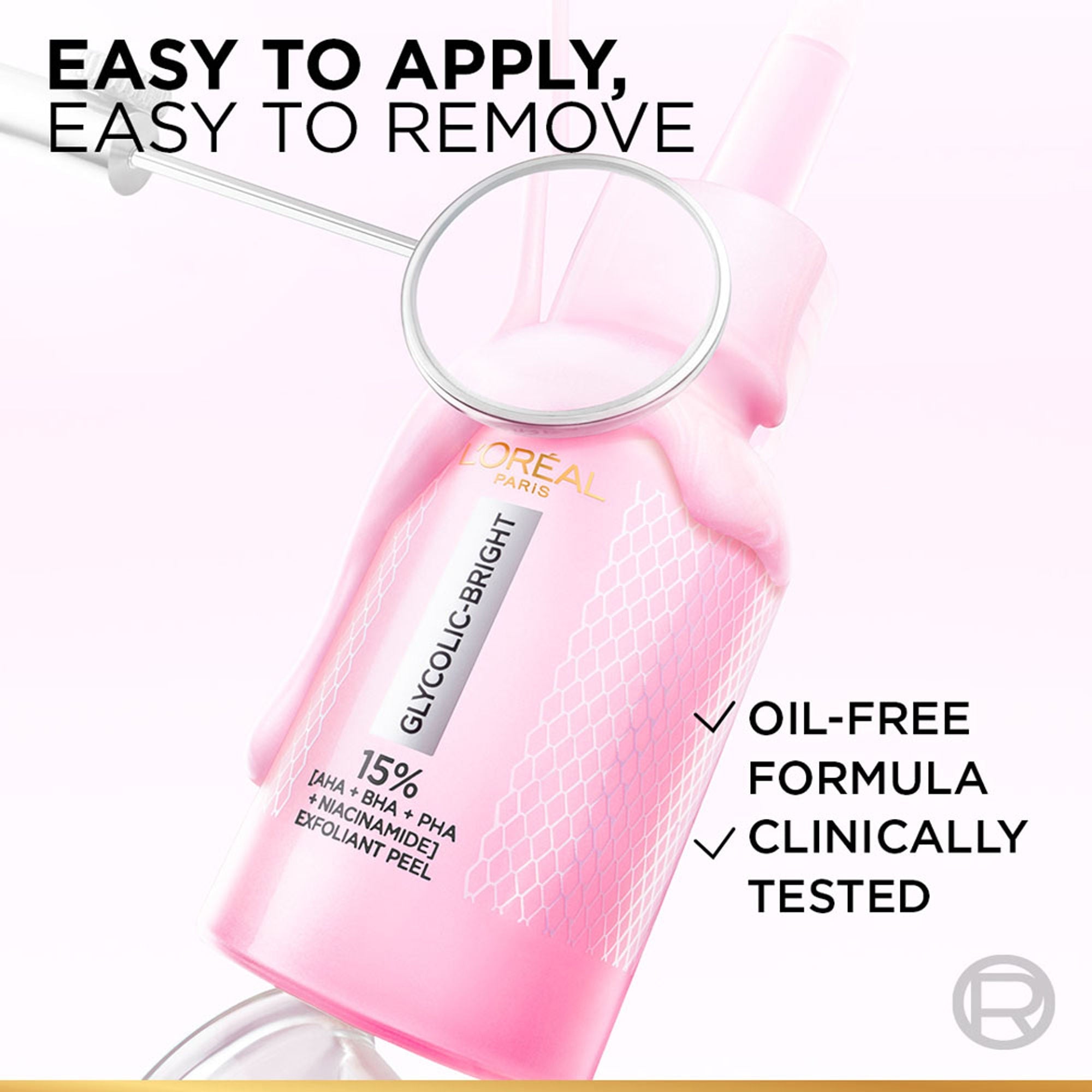 L'Oreal Paris Glycolic-Bright Anti Dark Spot Exfoliant Peel 15% Aha + Bha + Pha + Niacinamide
