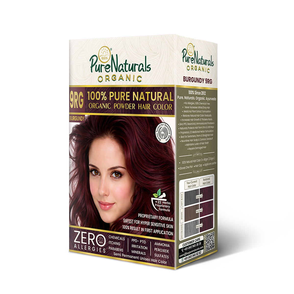 byPureNaturals Organic Pure Natural Powder Hair Colour - 9Bg Burgundy