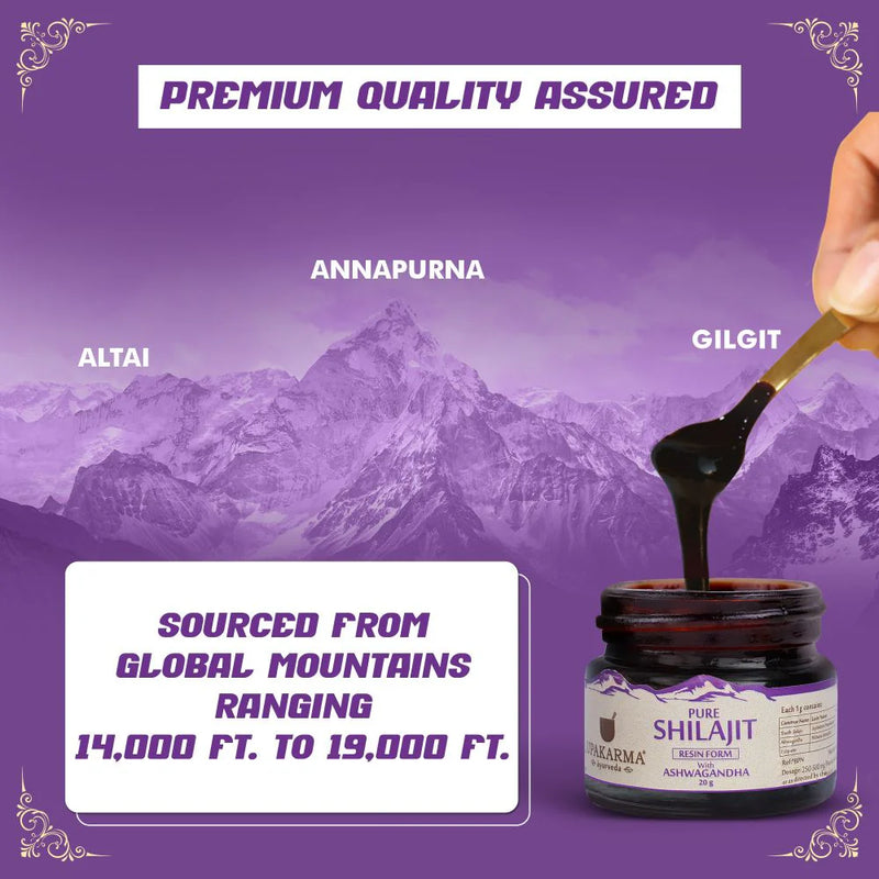 Upakarma Ayurveda Pure Shilajit Resin with Ashwagandha