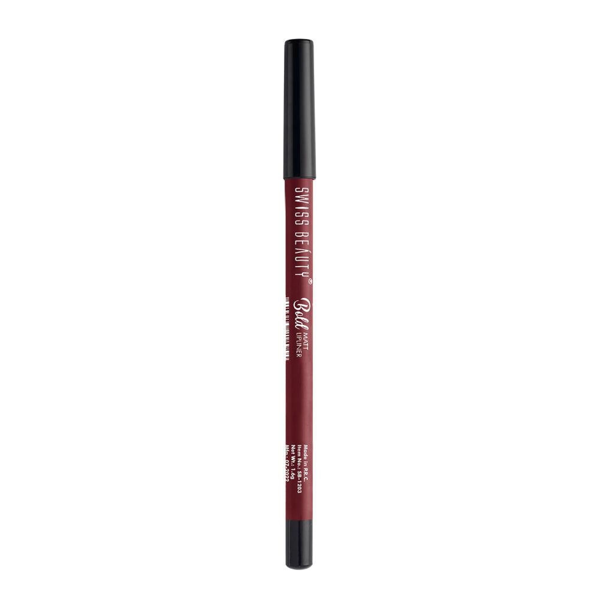 Swiss Beauty Bold Matt Lip Liner Pencil, Long-lasting , Matte Finish , Non-Drying - 9 Burgandy